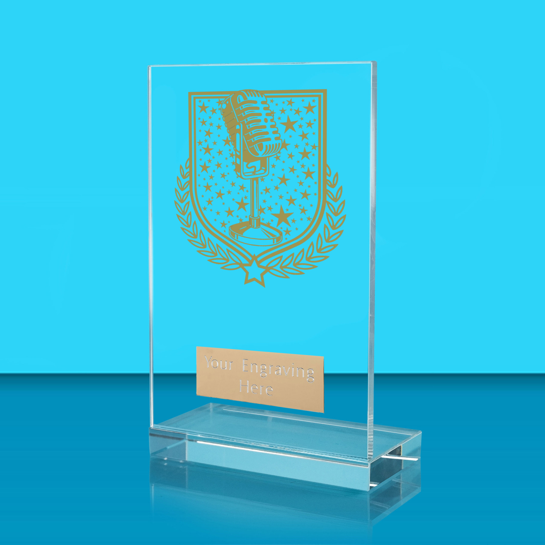 UV Colour Printed Music L Shaped Jade Glass Award