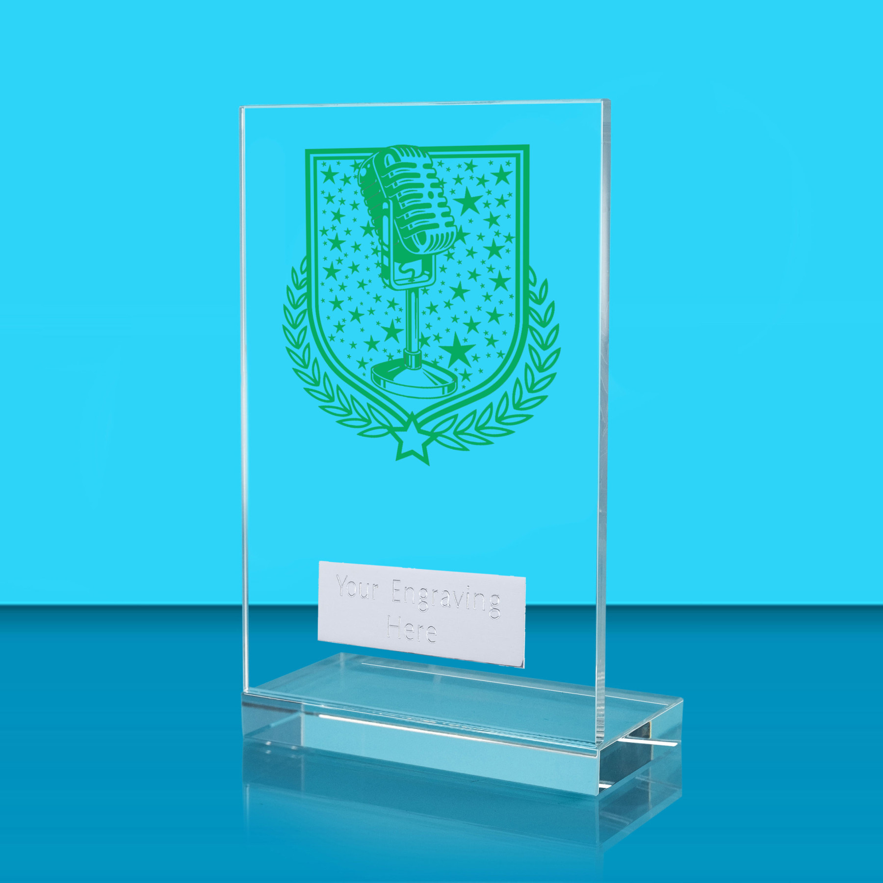 UV Colour Printed Music L Shaped Jade Glass Award