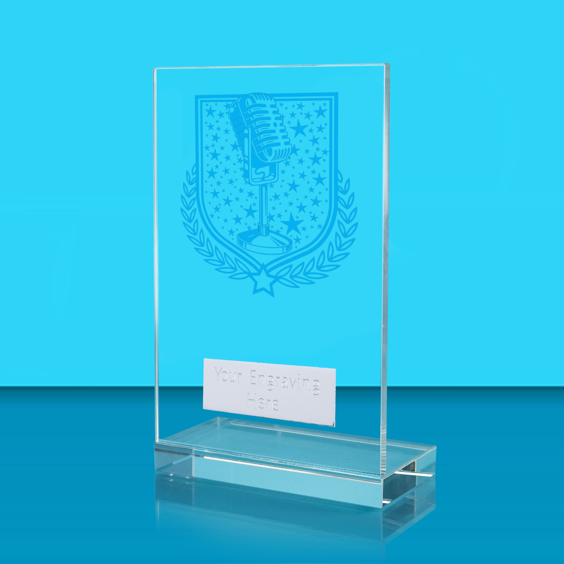 UV Colour Printed Music L Shaped Jade Glass Award