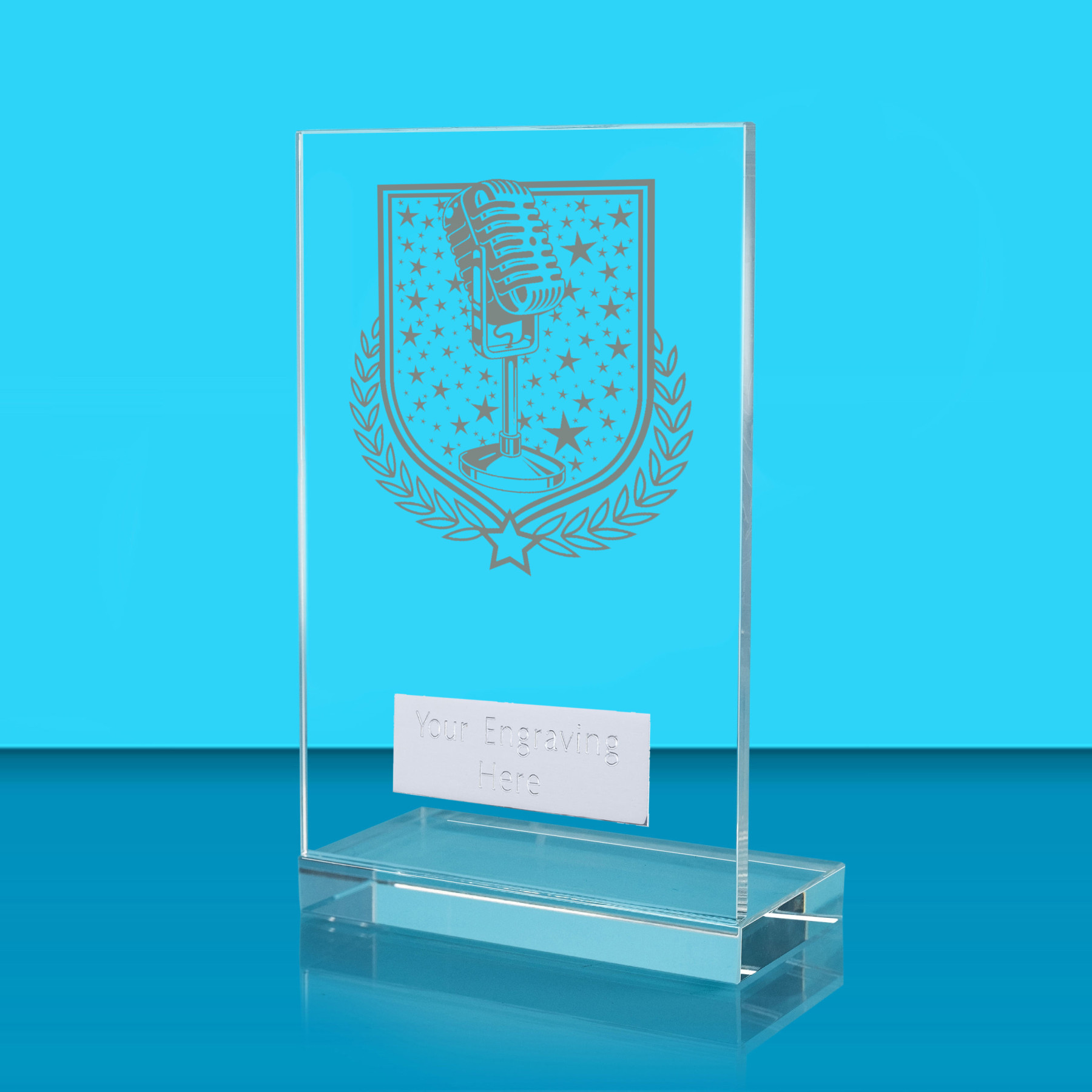 UV Colour Printed Music L Shaped Jade Glass Award