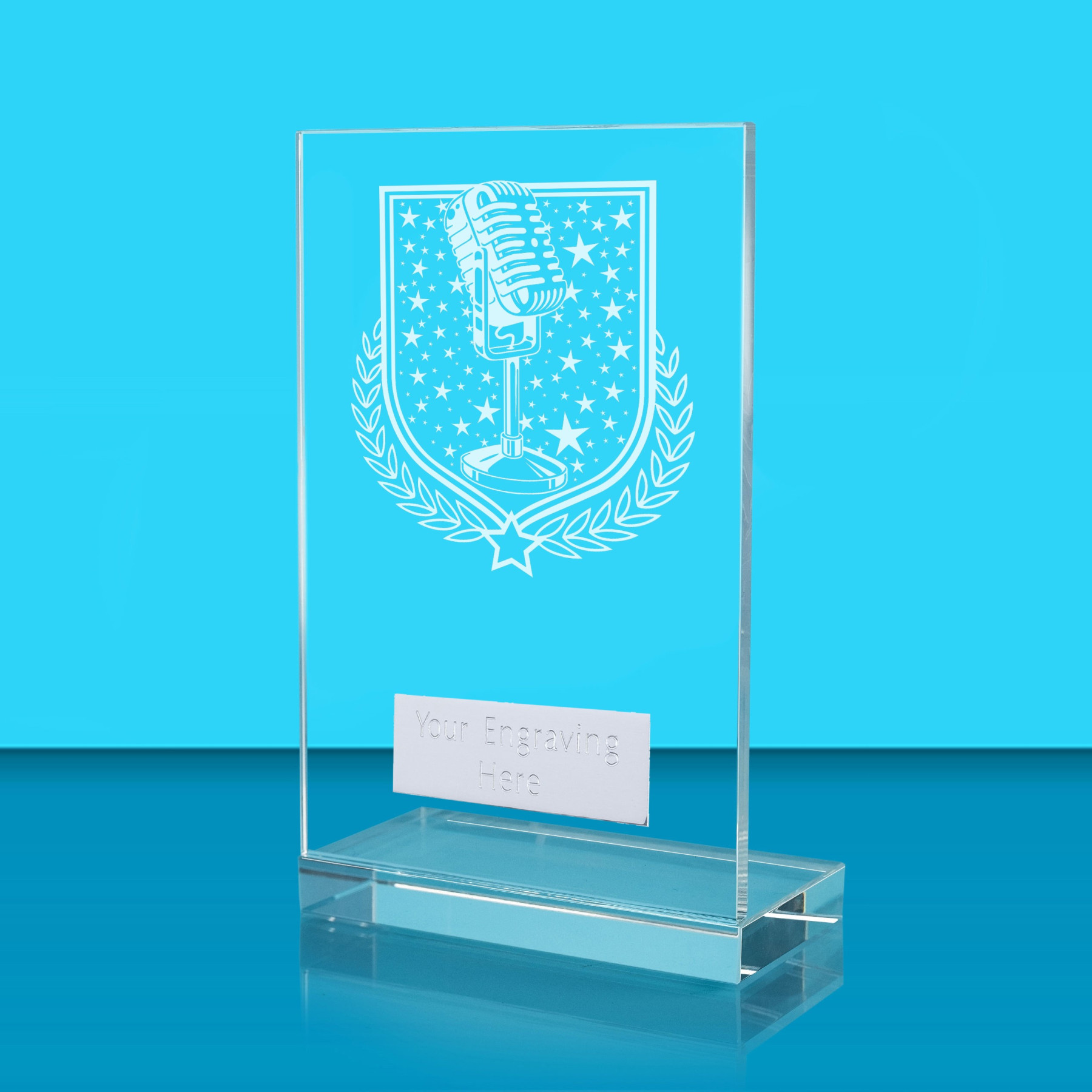UV Colour Printed Music L Shaped Jade Glass Award