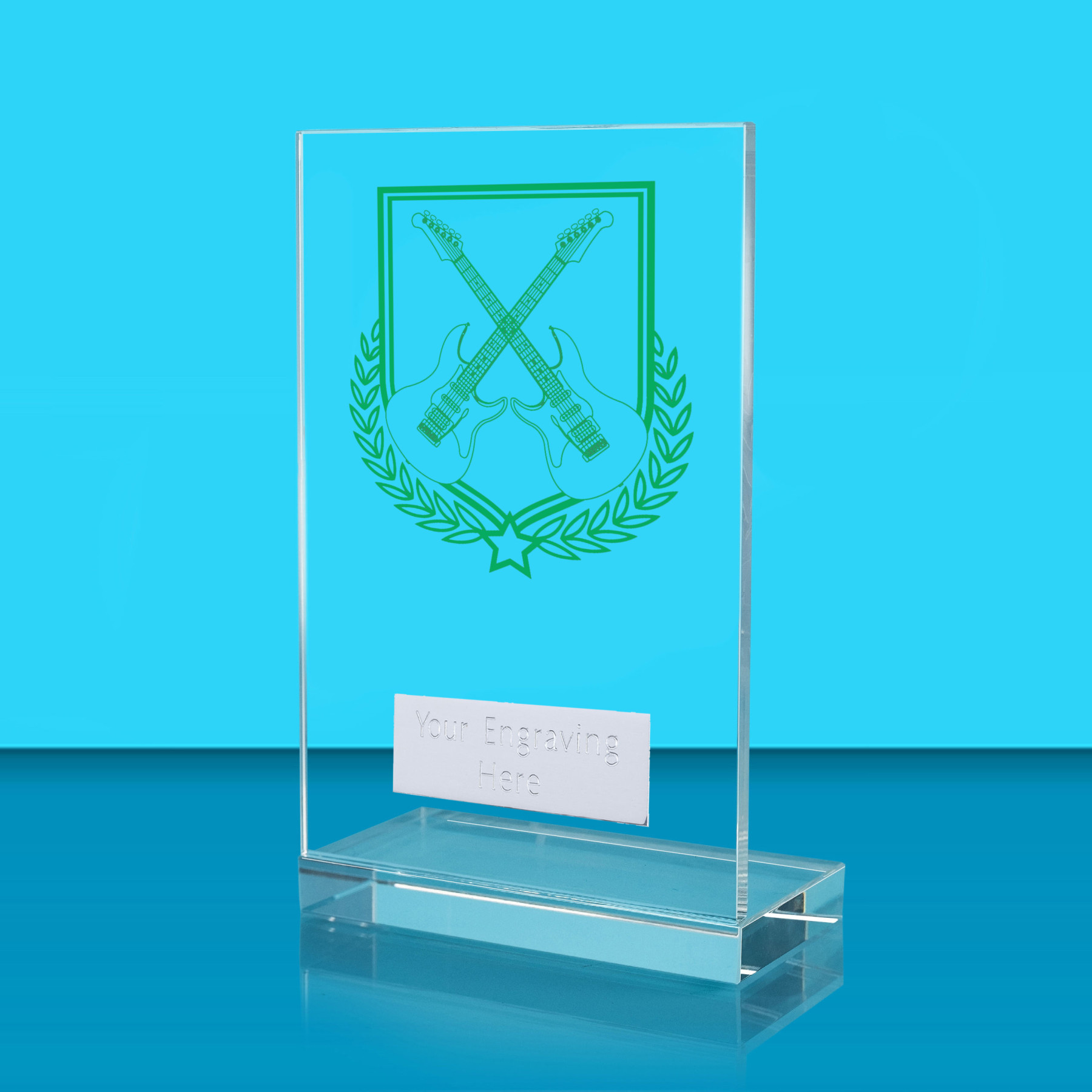 UV Colour Printed Music L Shaped Jade Glass Award