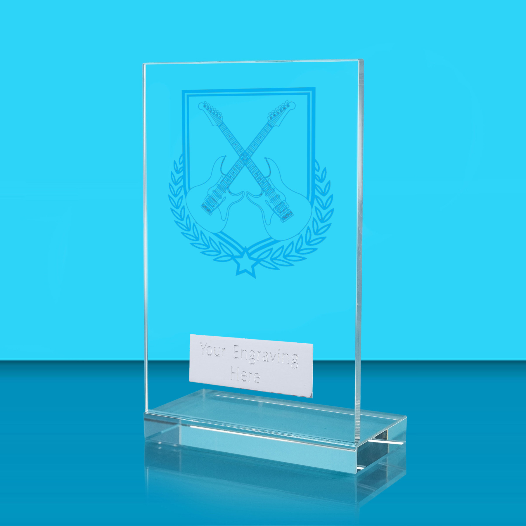 UV Colour Printed Music L Shaped Jade Glass Award