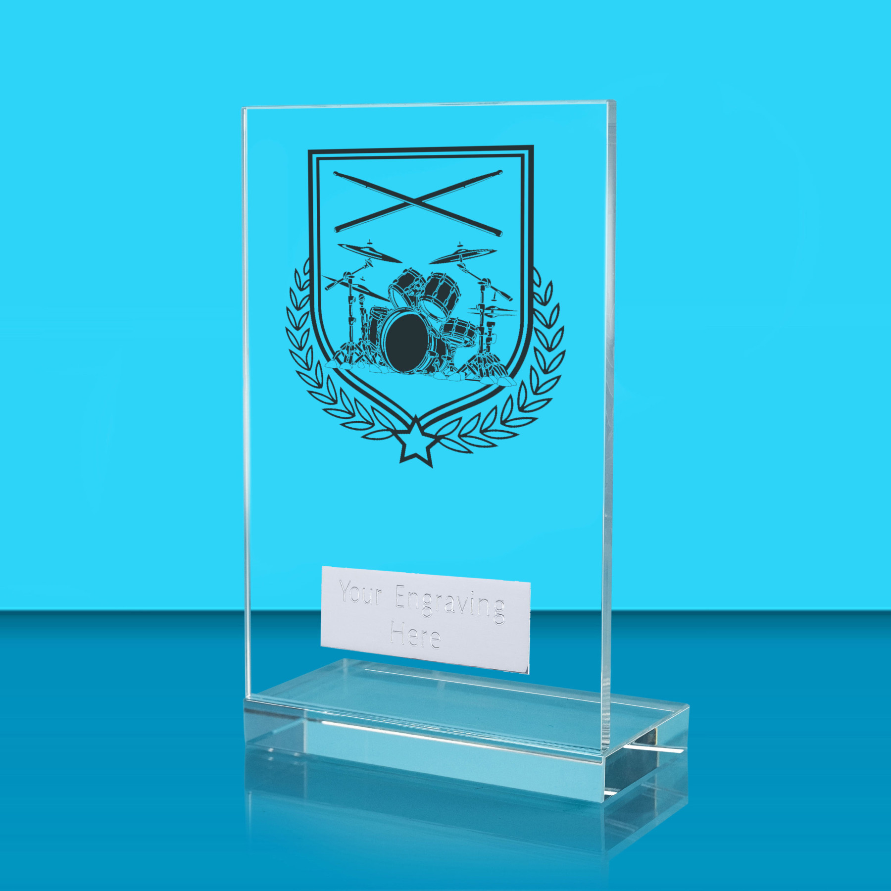 UV Colour Printed Music L Shaped Jade Glass Award