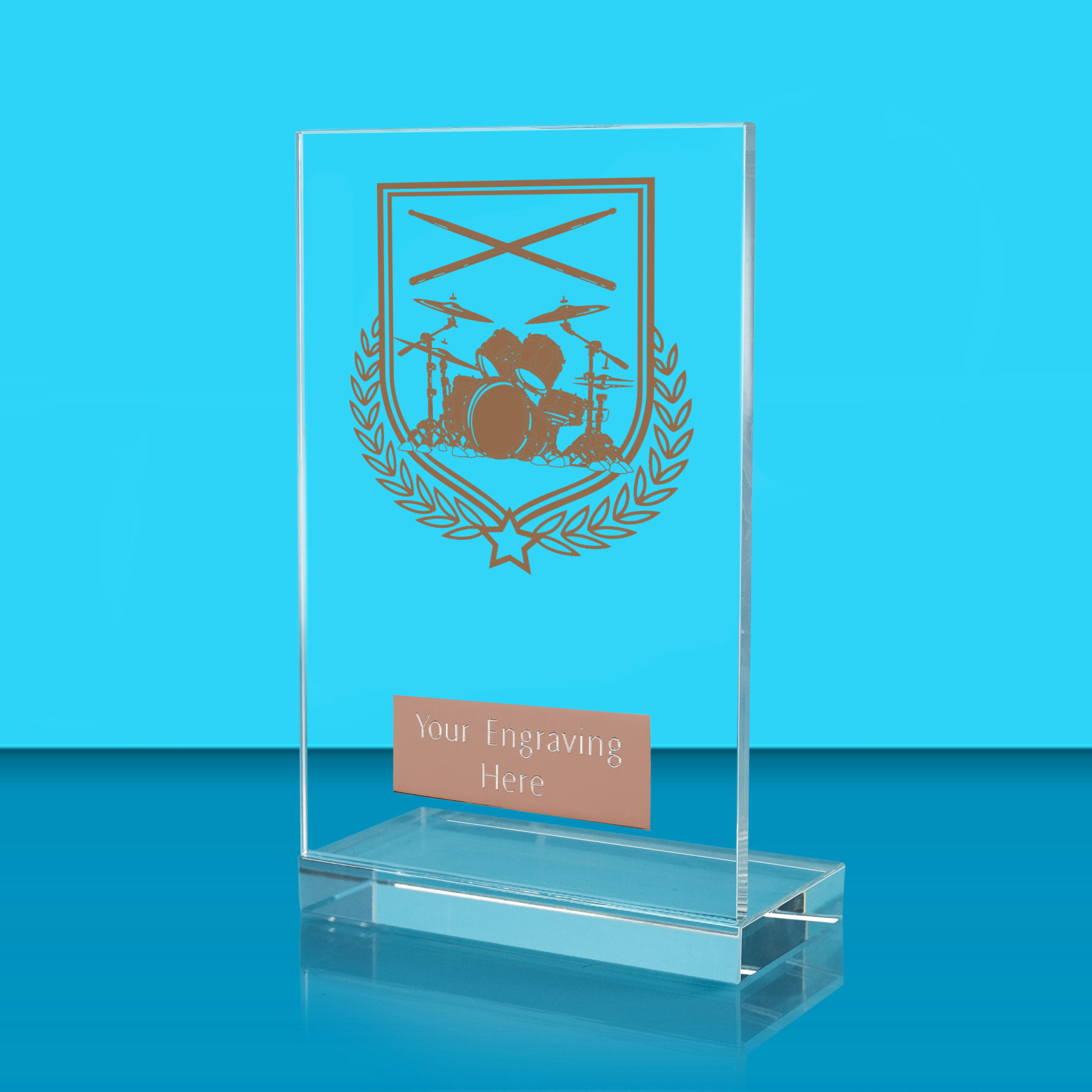 UV Colour Printed Music L Shaped Jade Glass Award
