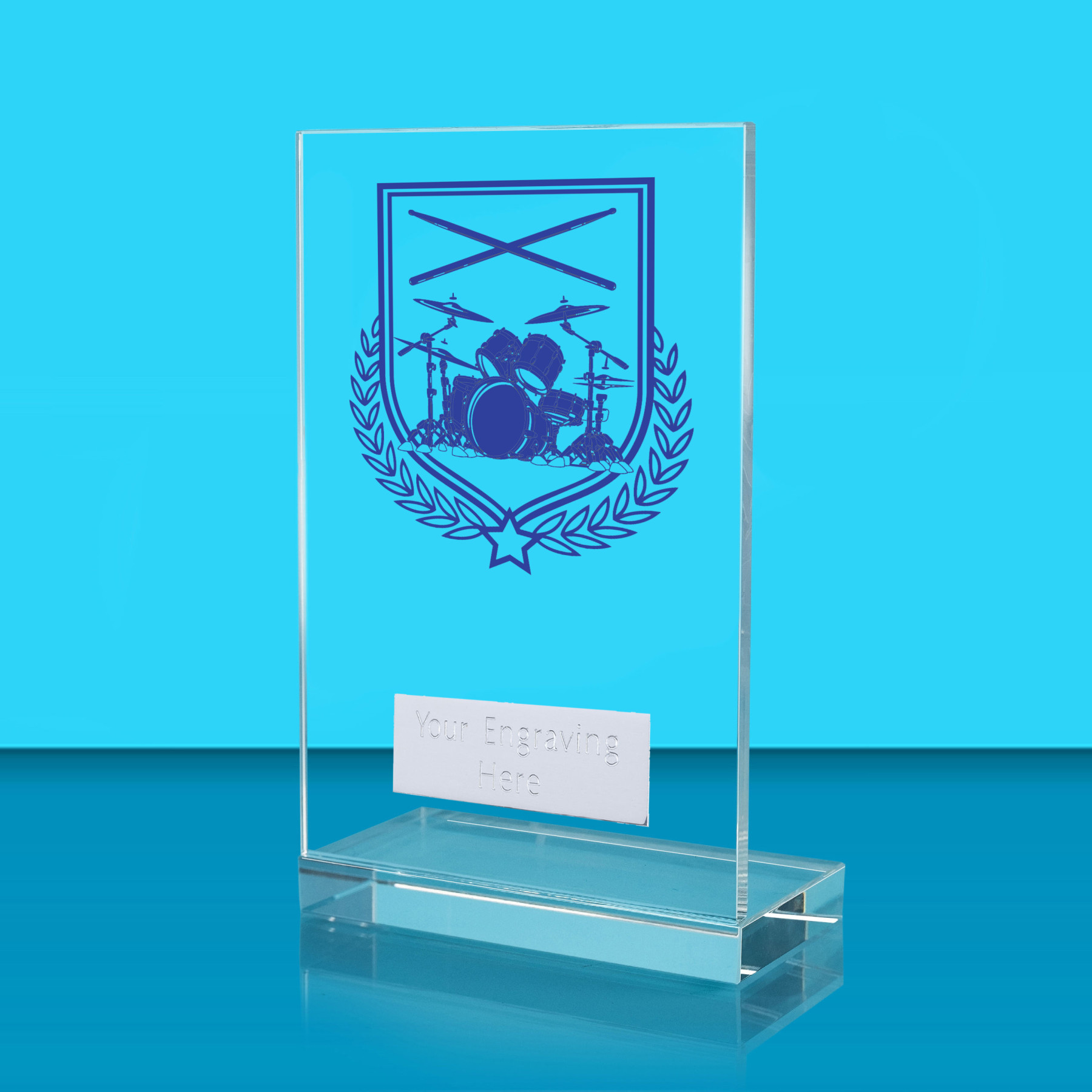 UV Colour Printed Music L Shaped Jade Glass Award