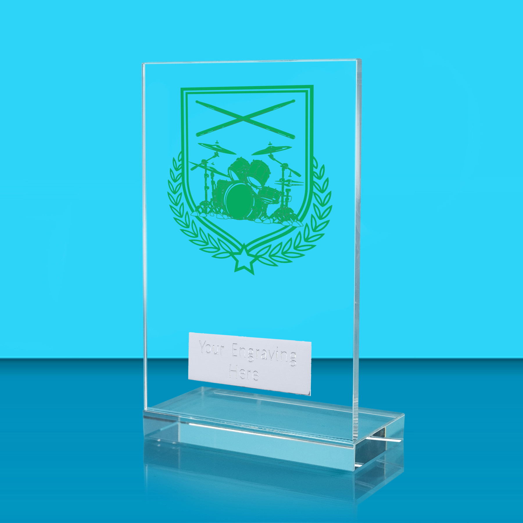 UV Colour Printed Music L Shaped Jade Glass Award