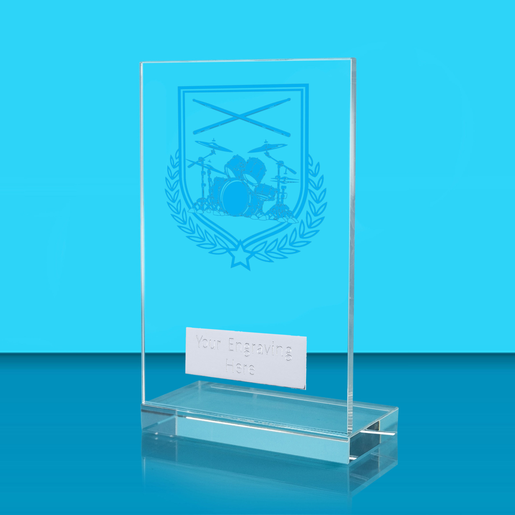 UV Colour Printed Music L Shaped Jade Glass Award