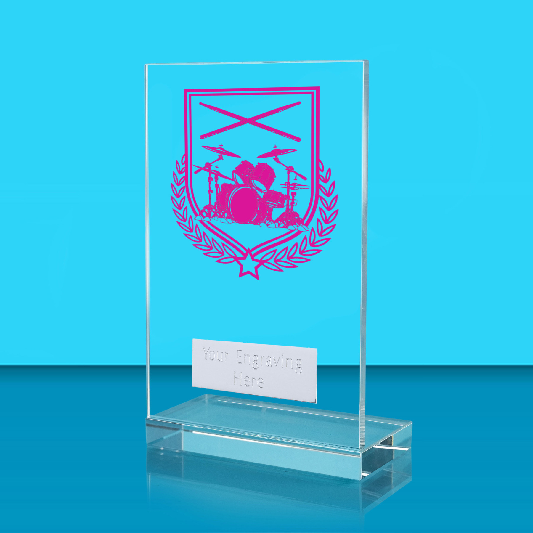 UV Colour Printed Music L Shaped Jade Glass Award