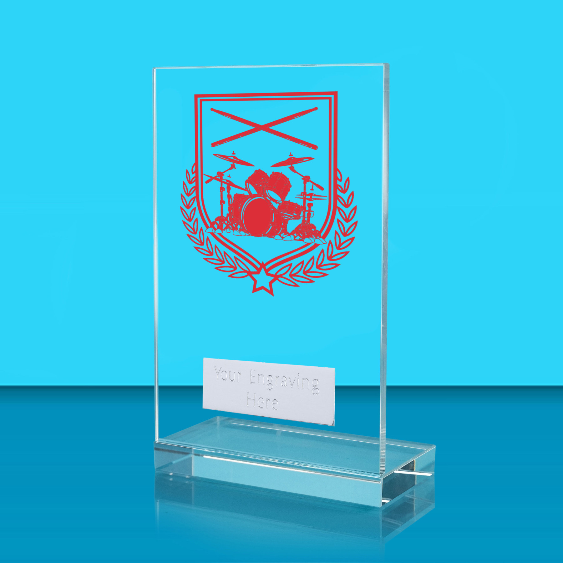 UV Colour Printed Music L Shaped Jade Glass Award