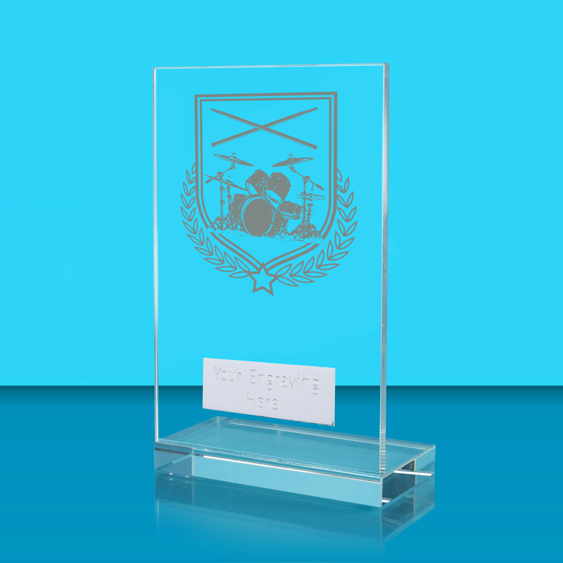 UV Colour Printed Music L Shaped Jade Glass Award