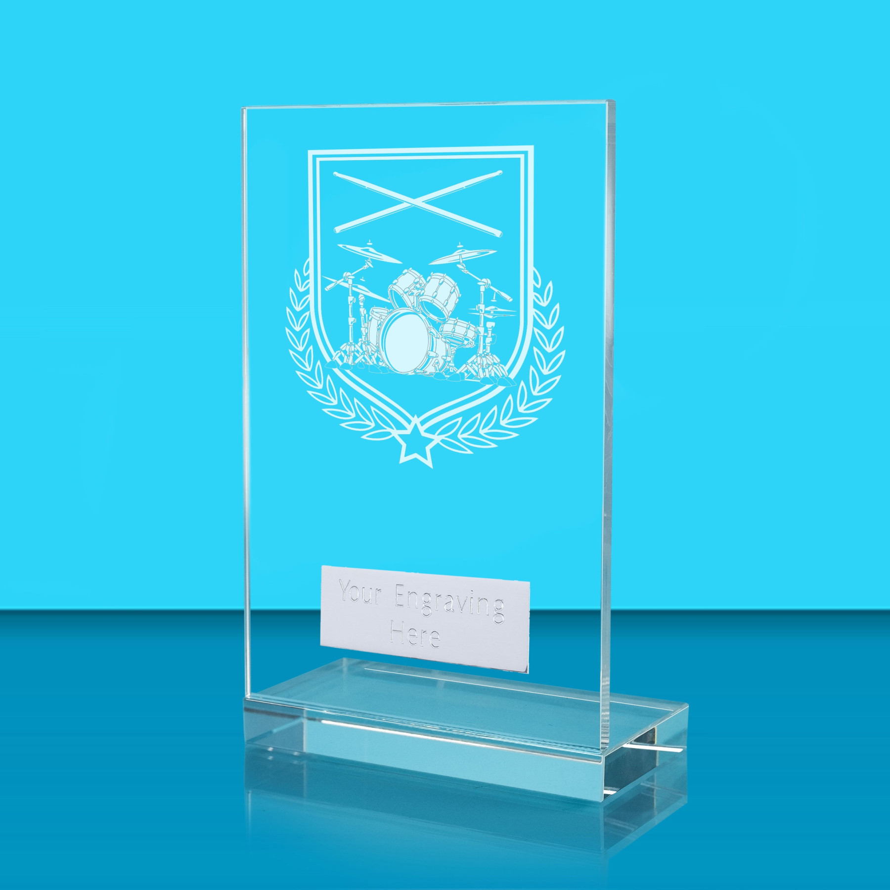UV Colour Printed Music L Shaped Jade Glass Award