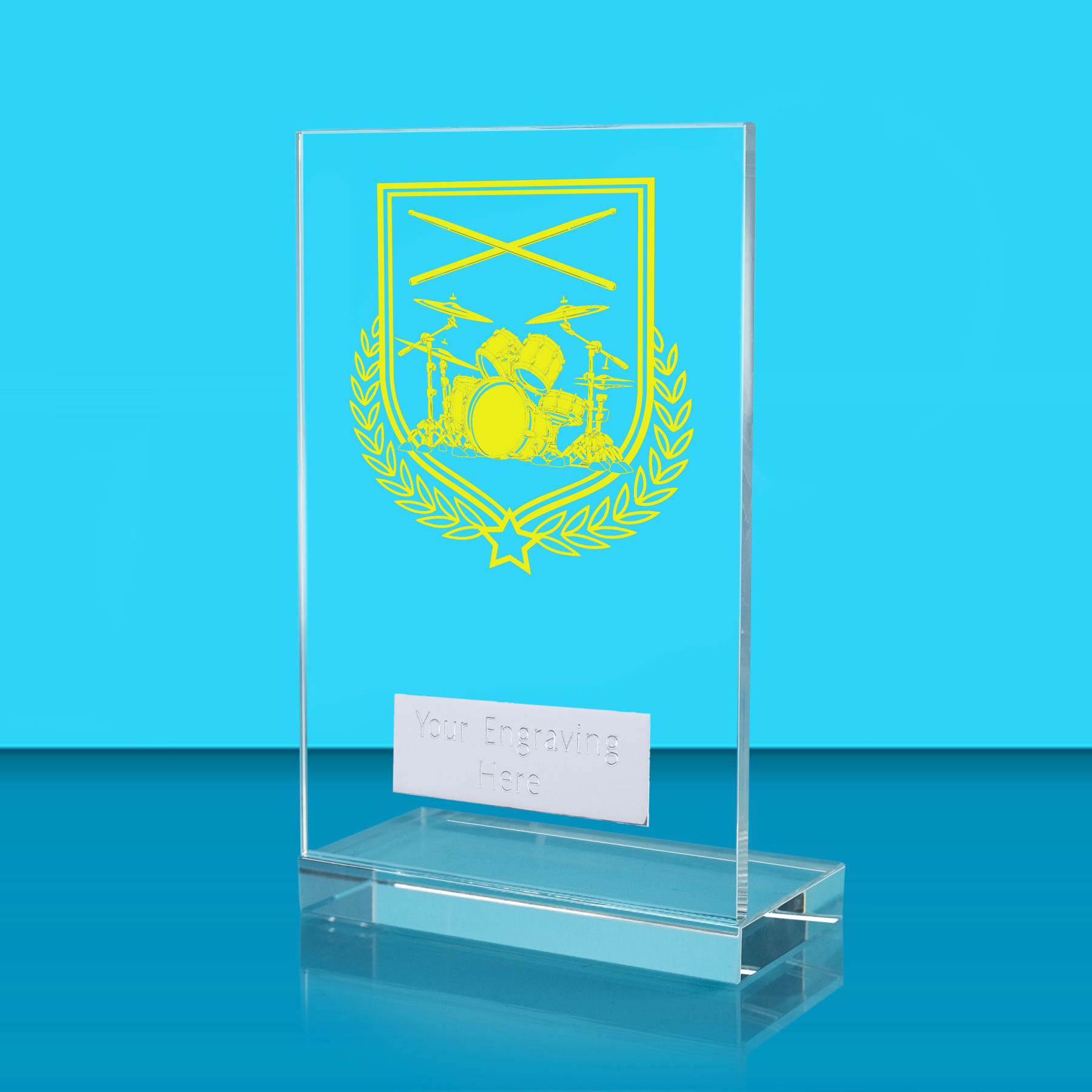 UV Colour Printed Music L Shaped Jade Glass Award