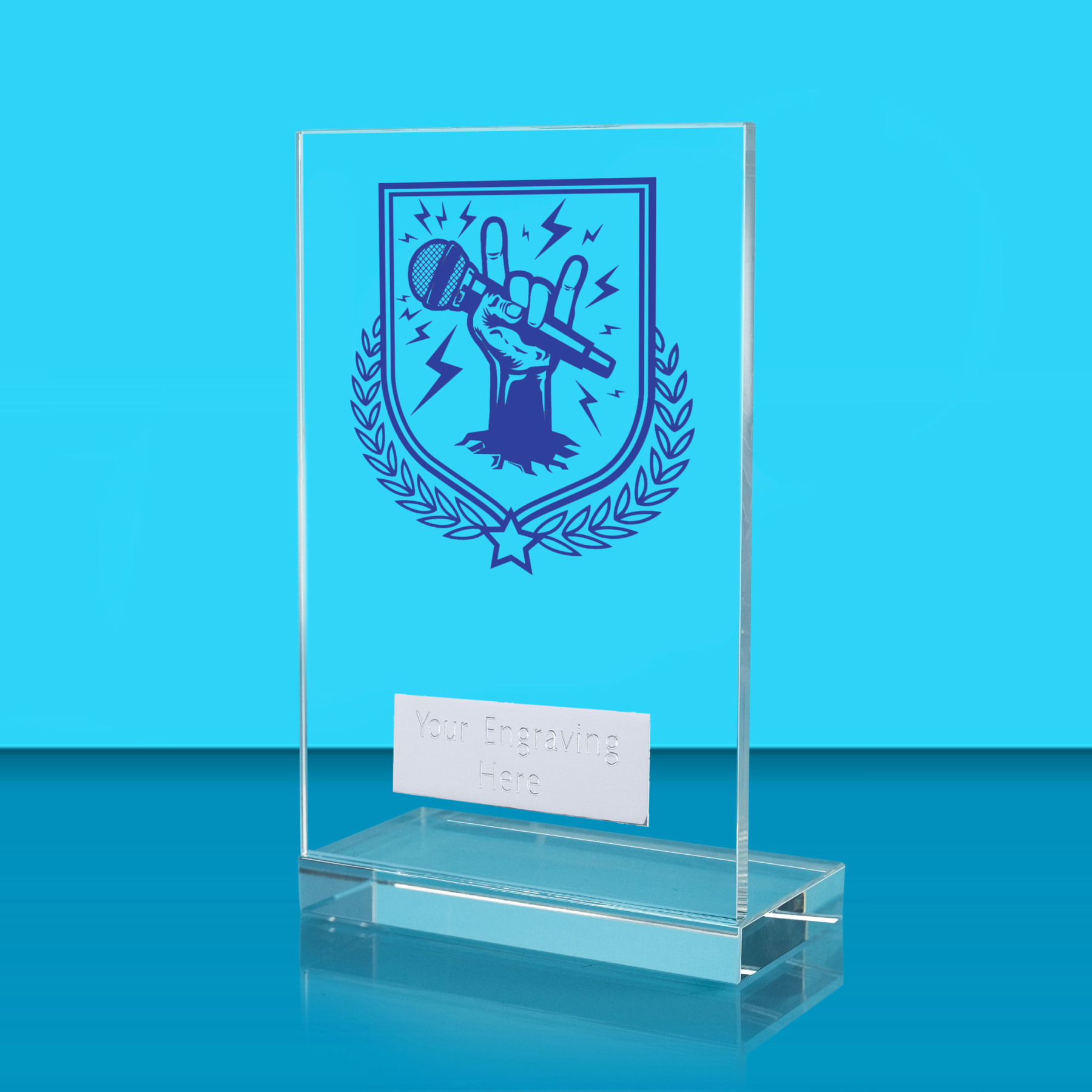 UV Colour Printed Music L Shaped Jade Glass Award