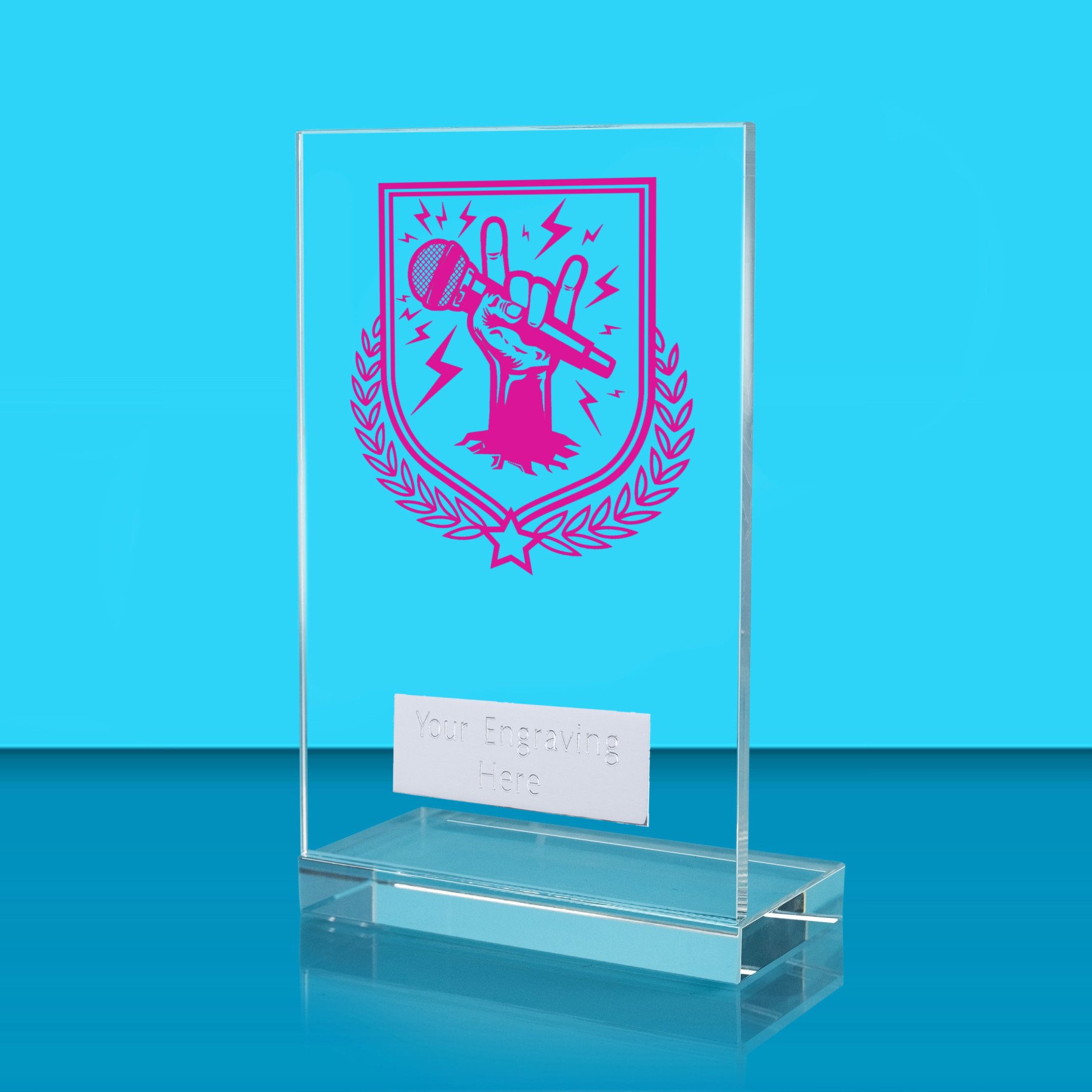 UV Colour Printed Music L Shaped Jade Glass Award