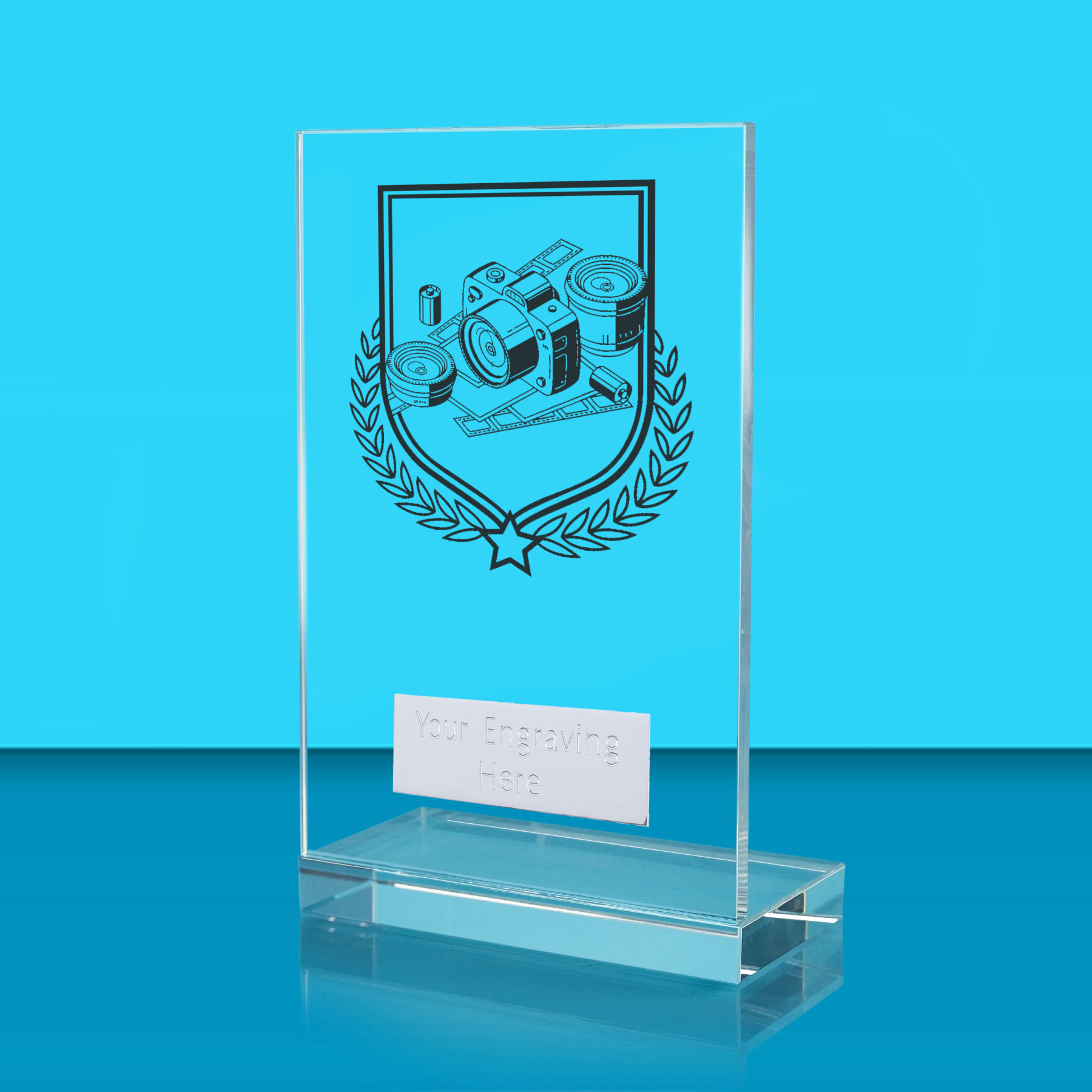 UV Colour Printed Photography L Shaped Jade Glass Award