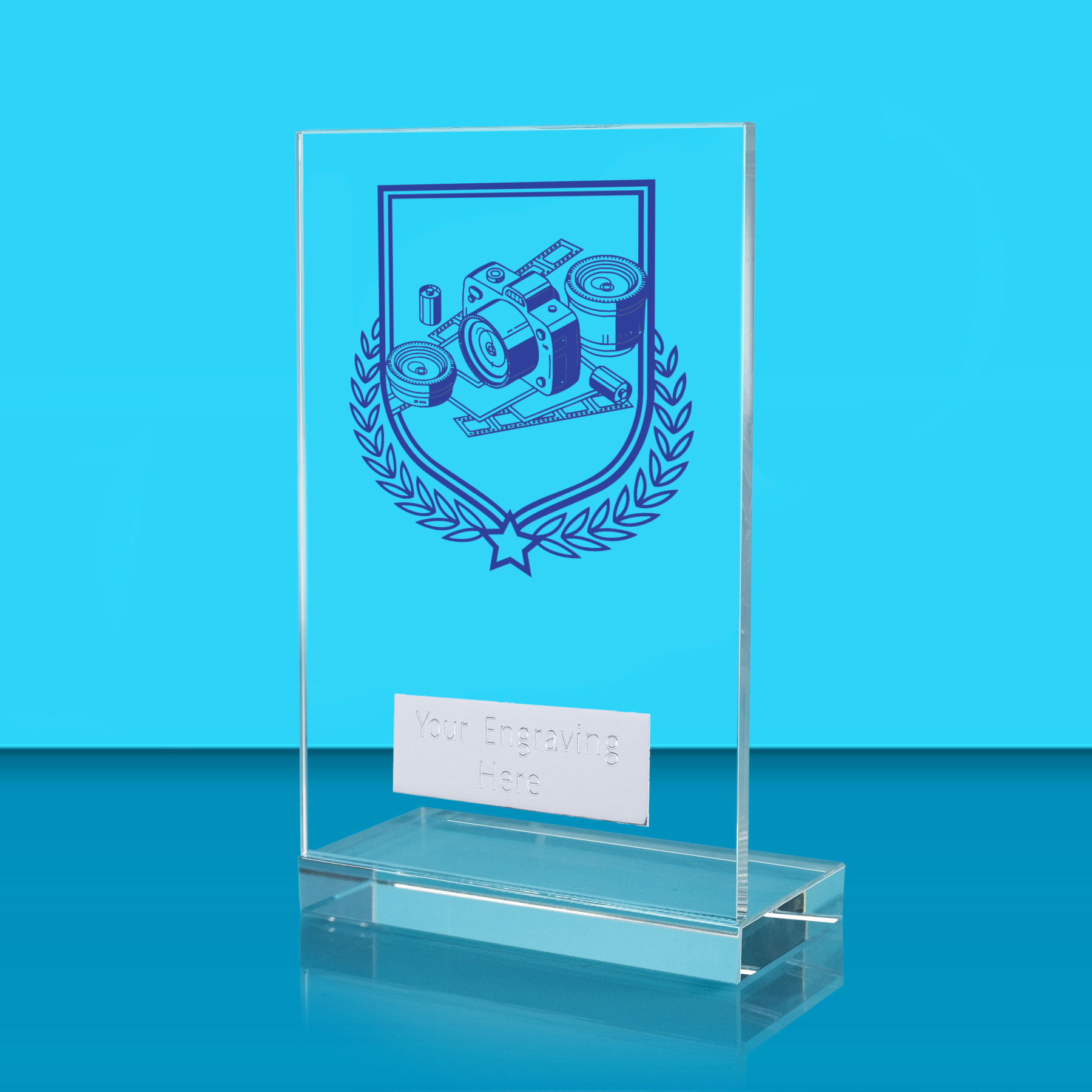 UV Colour Printed Photography L Shaped Jade Glass Award