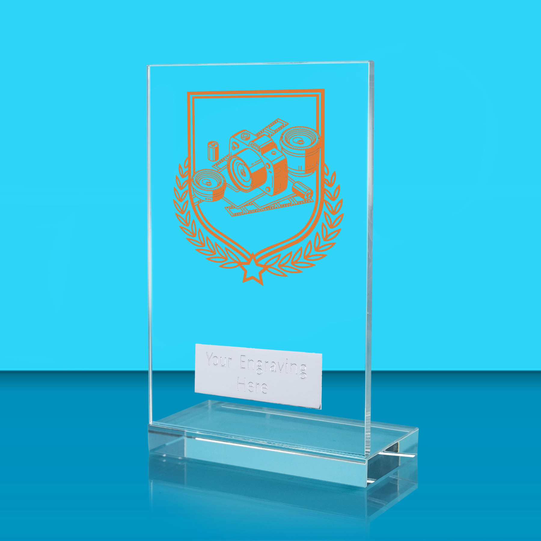UV Colour Printed Photography L Shaped Jade Glass Award