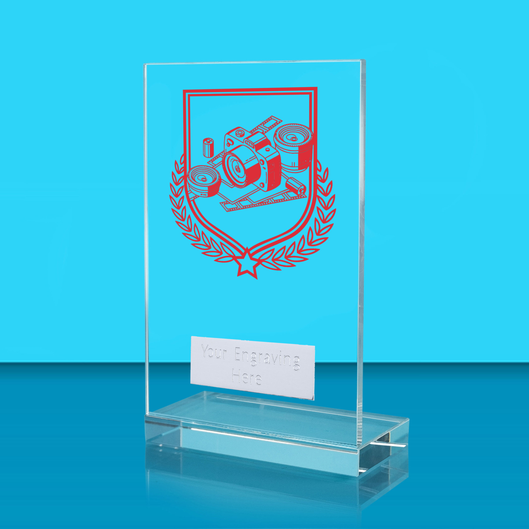 UV Colour Printed Photography L Shaped Jade Glass Award