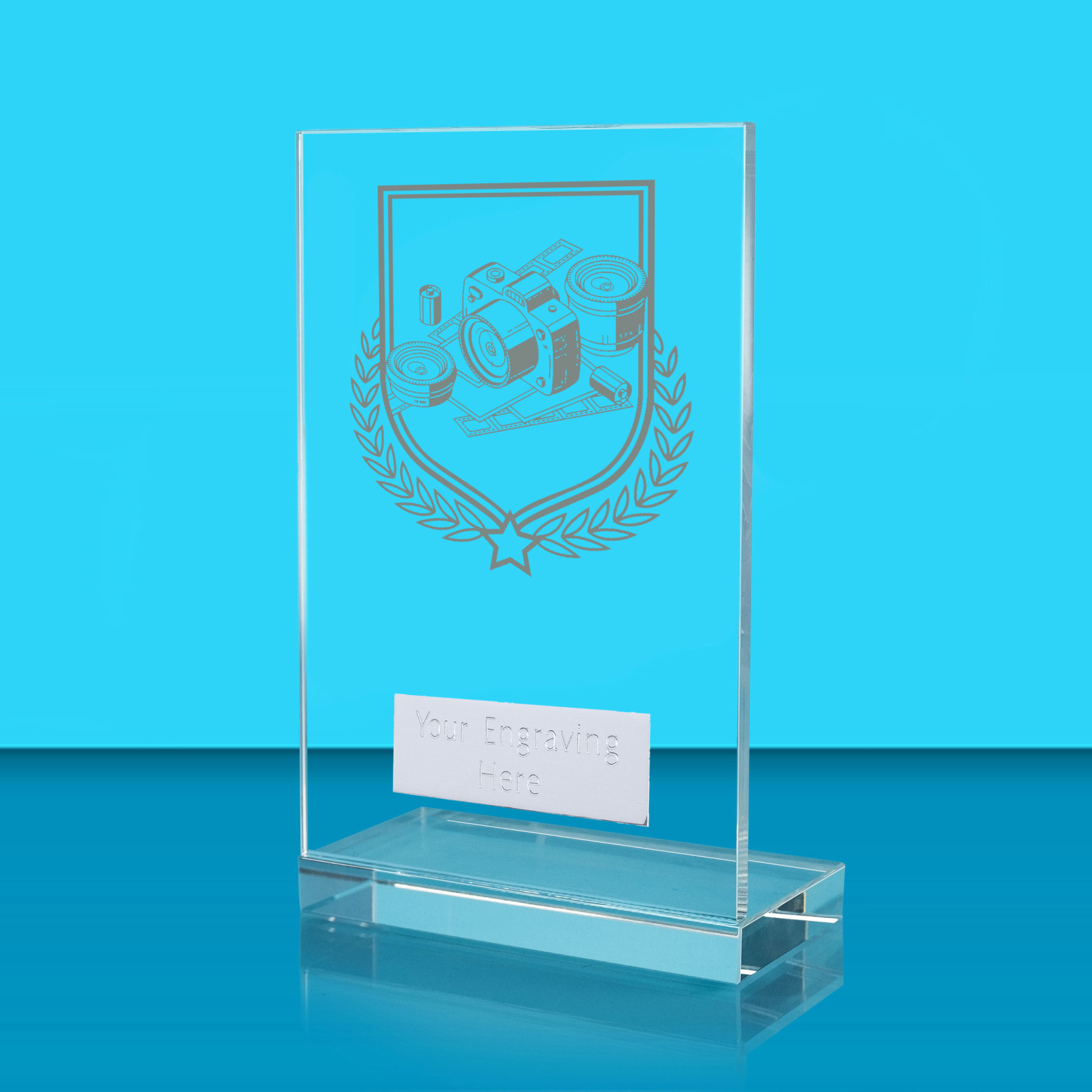 UV Colour Printed Photography L Shaped Jade Glass Award