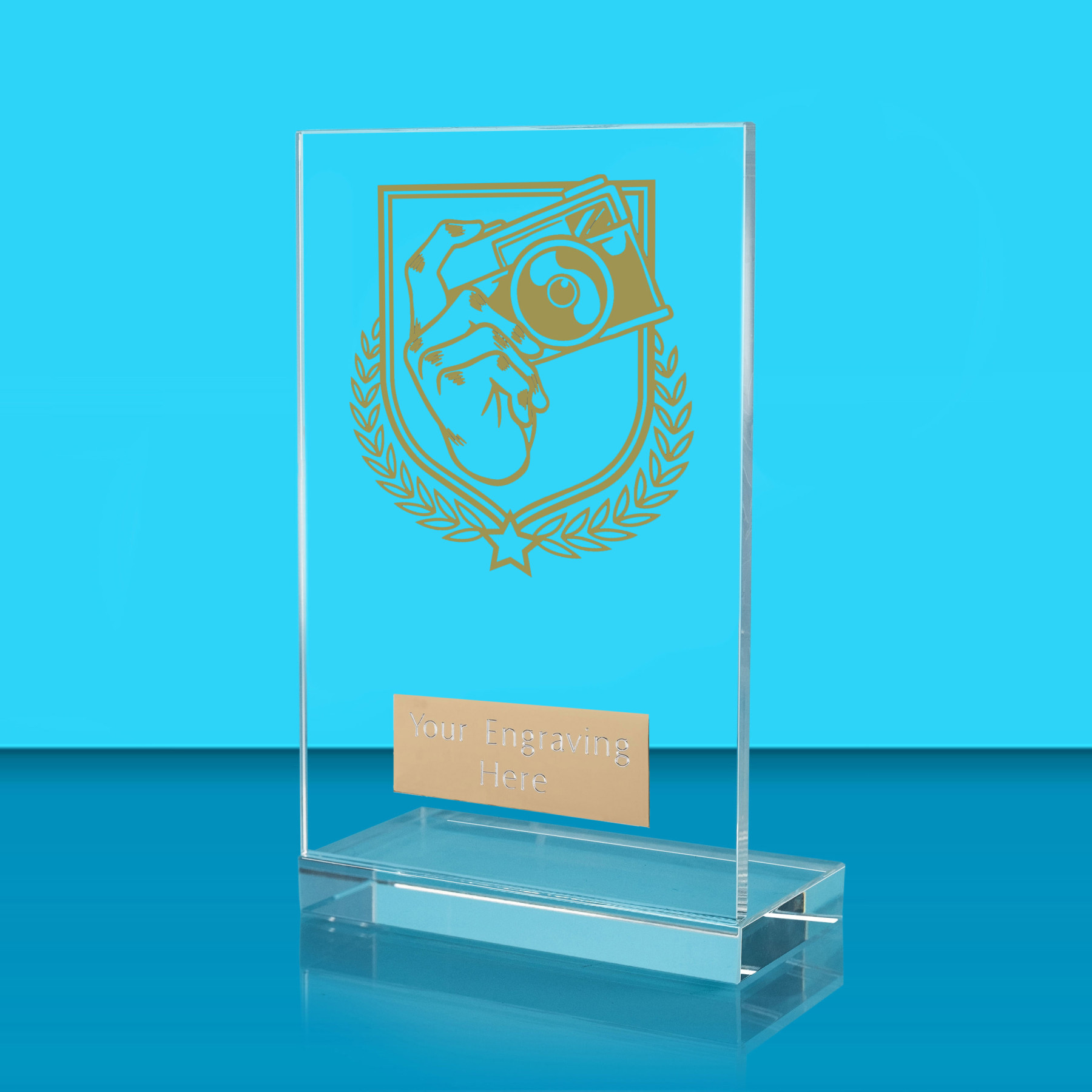 UV Colour Printed Photography L Shaped Jade Glass Award