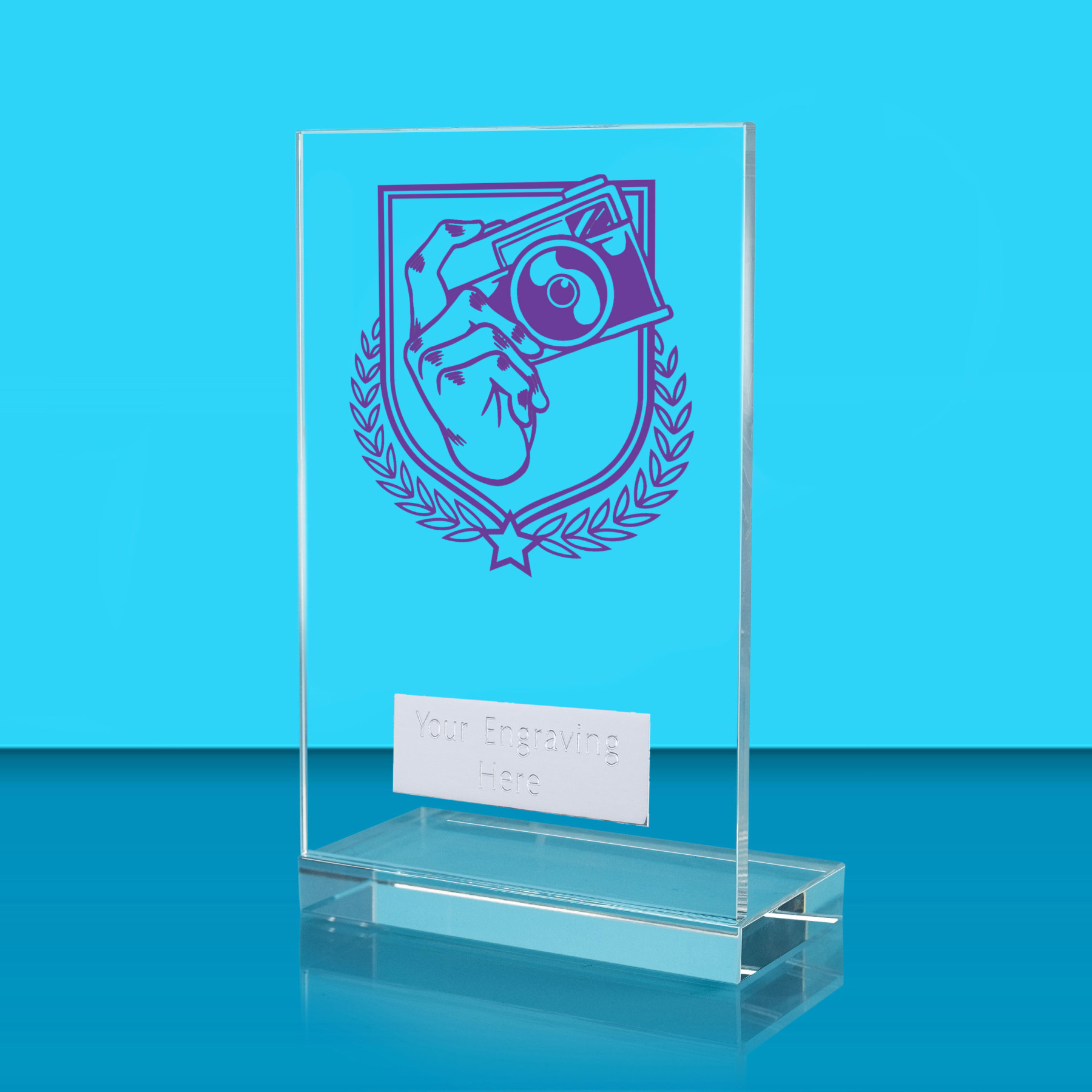 UV Colour Printed Photography L Shaped Jade Glass Award