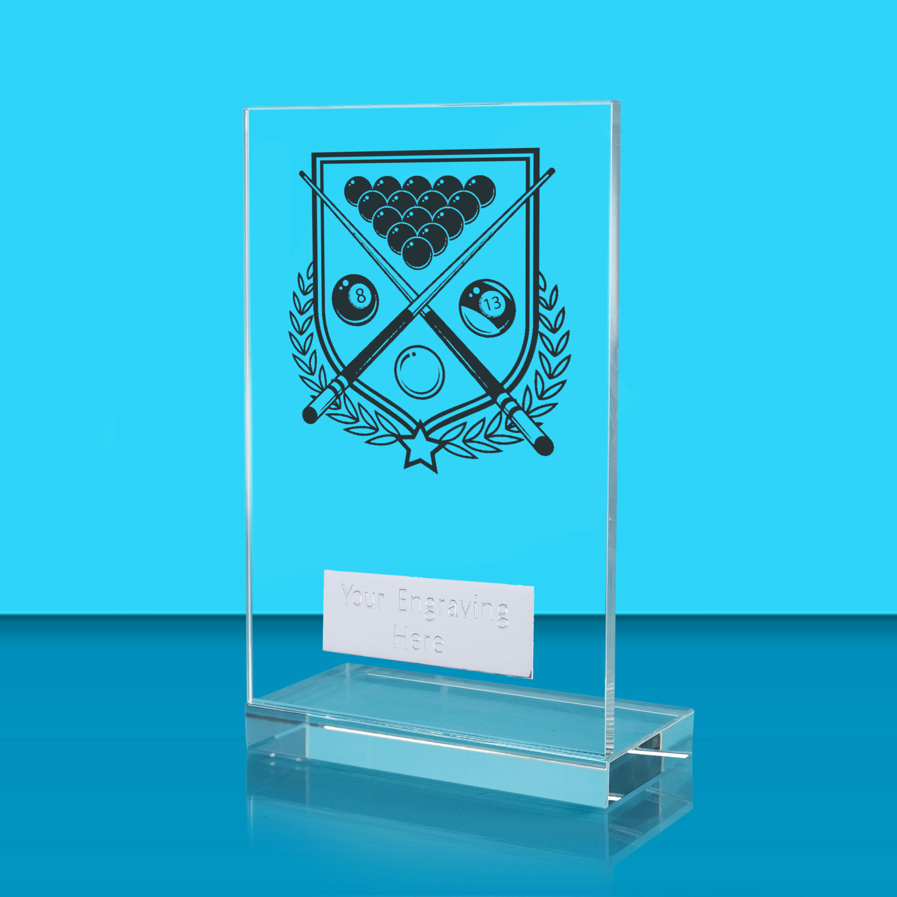 UV Colour Printed Pool L Shaped Jade Glass Award