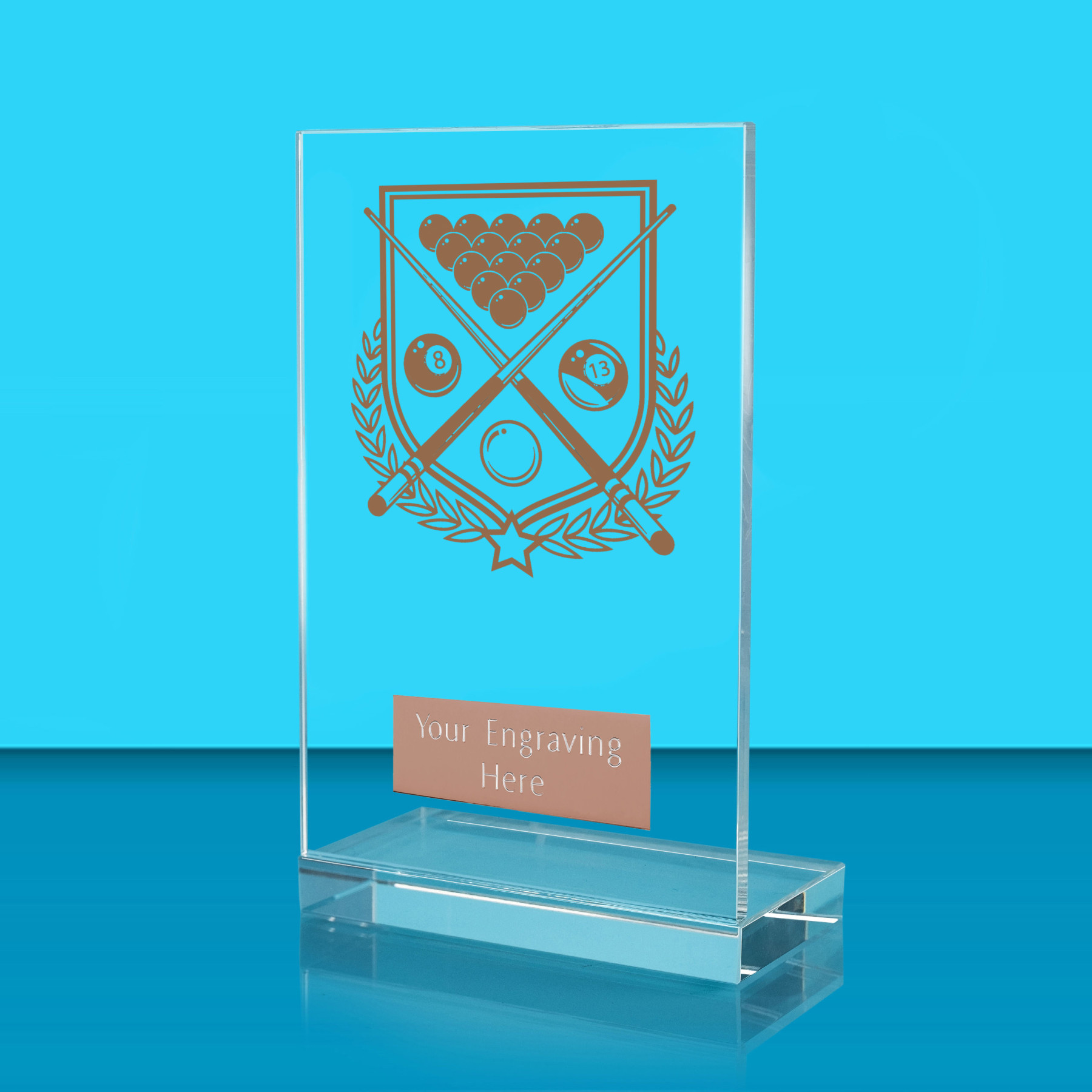 UV Colour Printed Pool L Shaped Jade Glass Award
