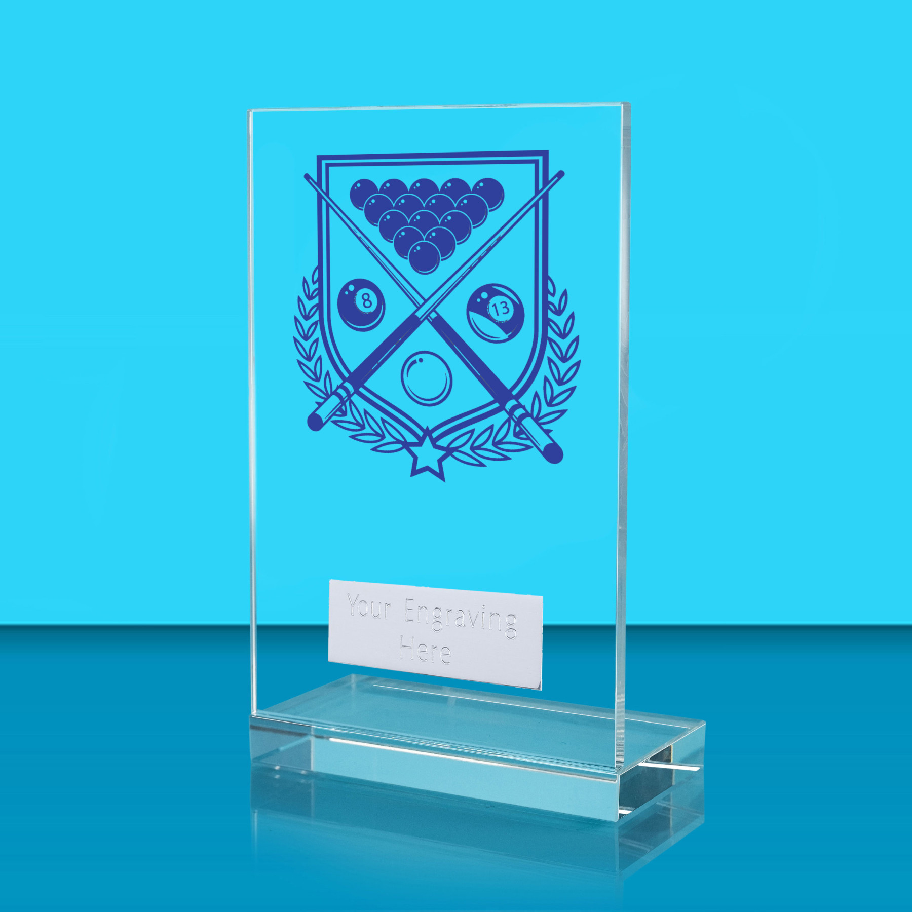 UV Colour Printed Pool L Shaped Jade Glass Award