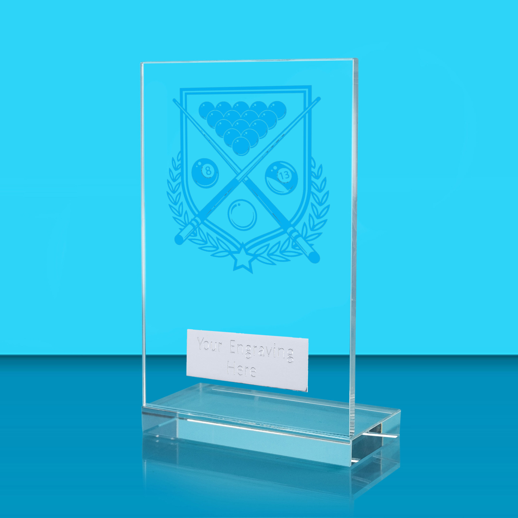 UV Colour Printed Pool L Shaped Jade Glass Award