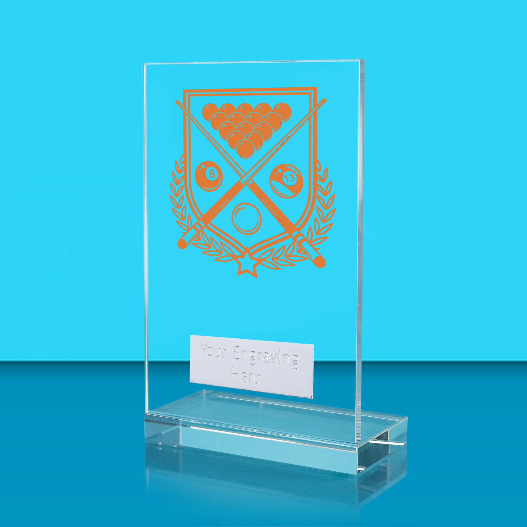 UV Colour Printed Pool L Shaped Jade Glass Award