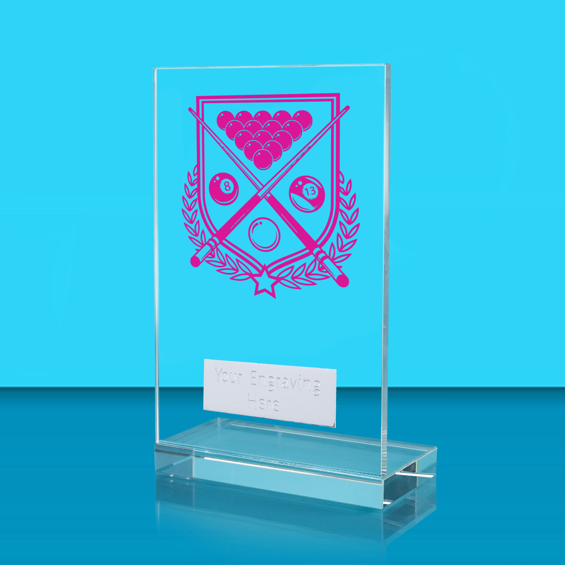 UV Colour Printed Pool L Shaped Jade Glass Award