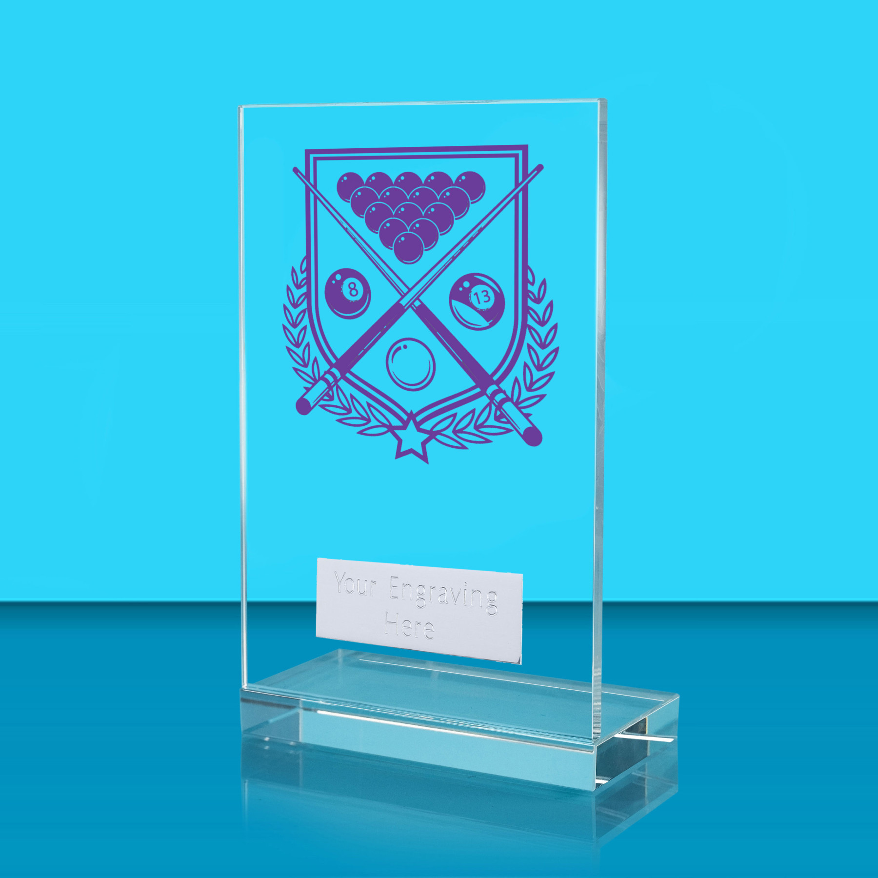 UV Colour Printed Pool L Shaped Jade Glass Award