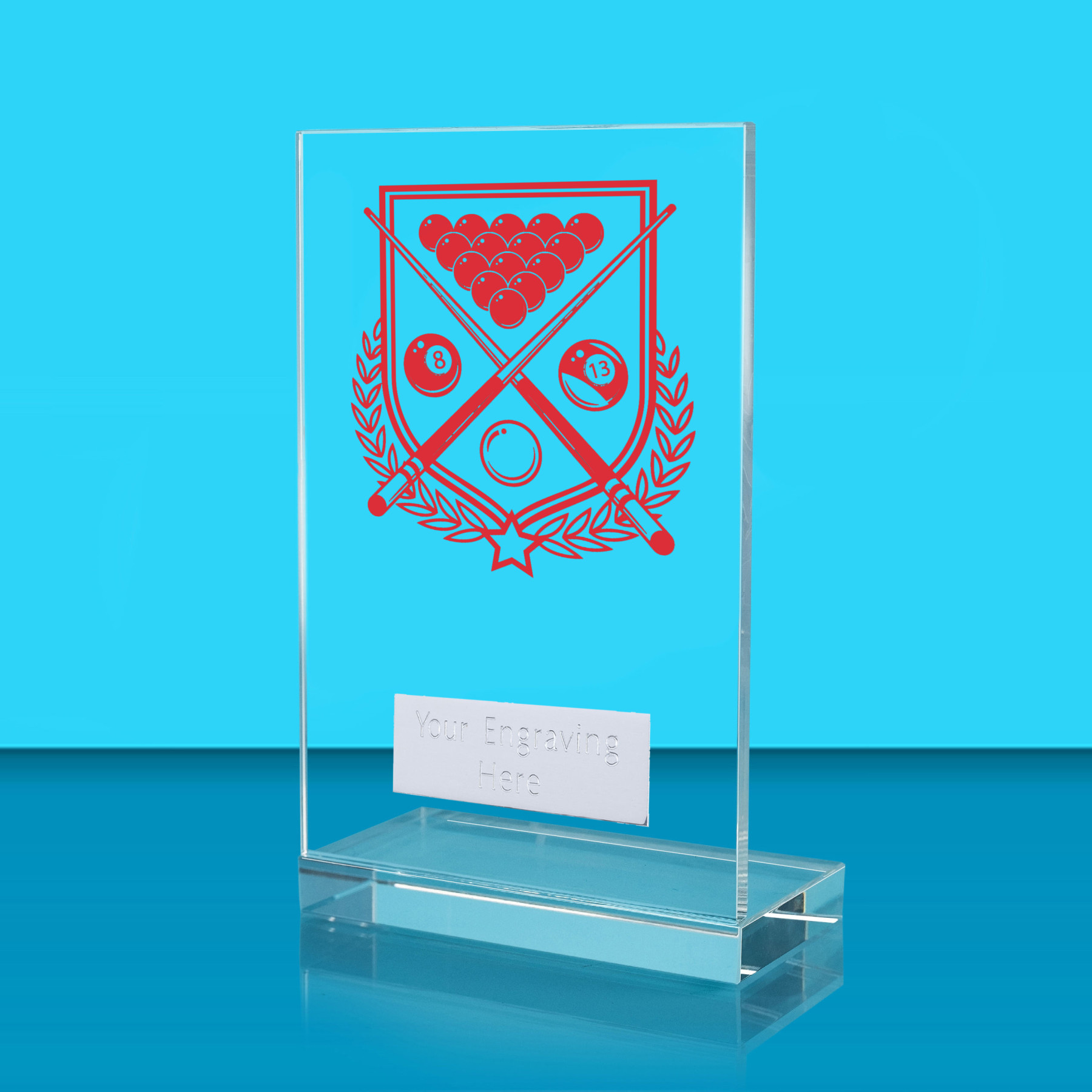 UV Colour Printed Pool L Shaped Jade Glass Award