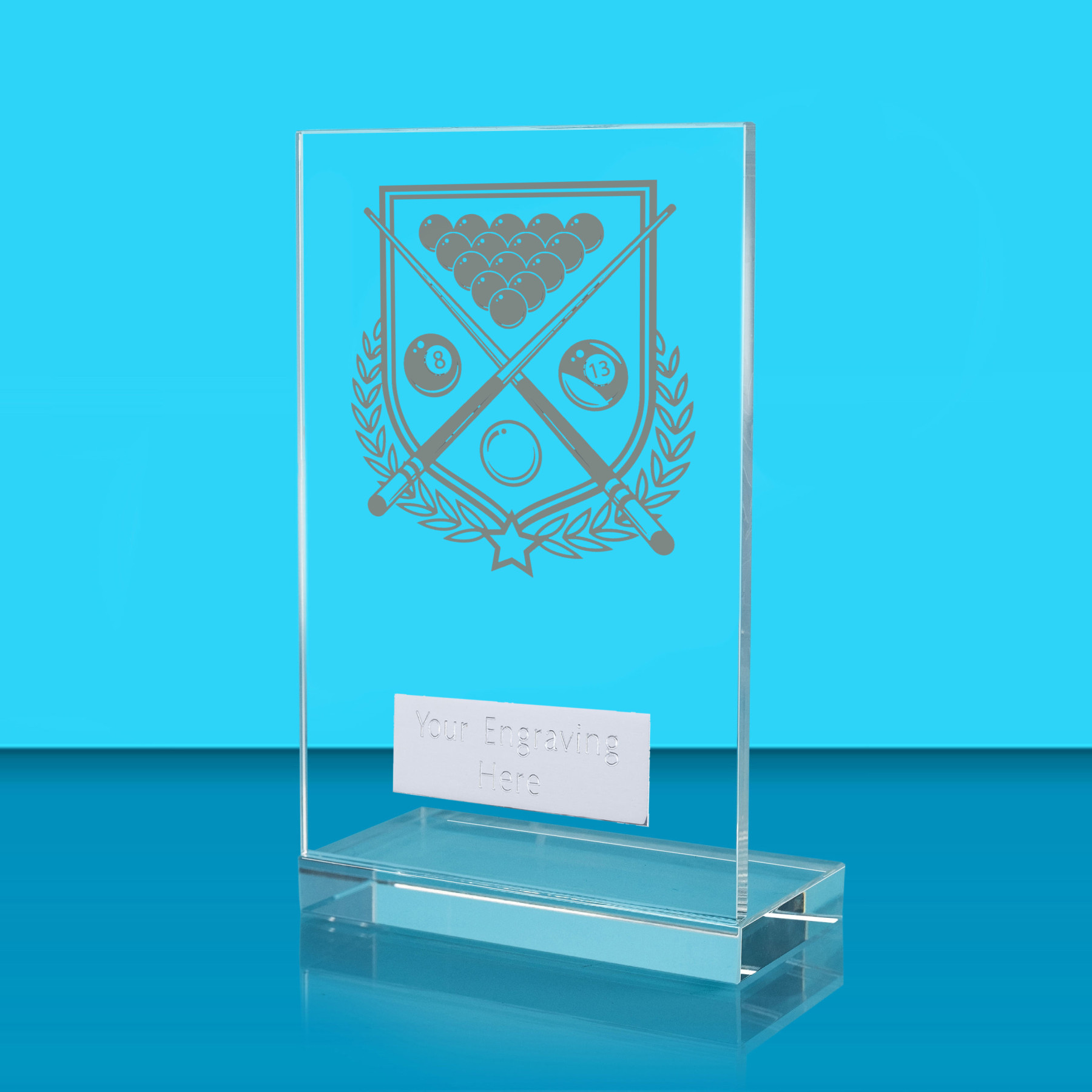 UV Colour Printed Pool L Shaped Jade Glass Award