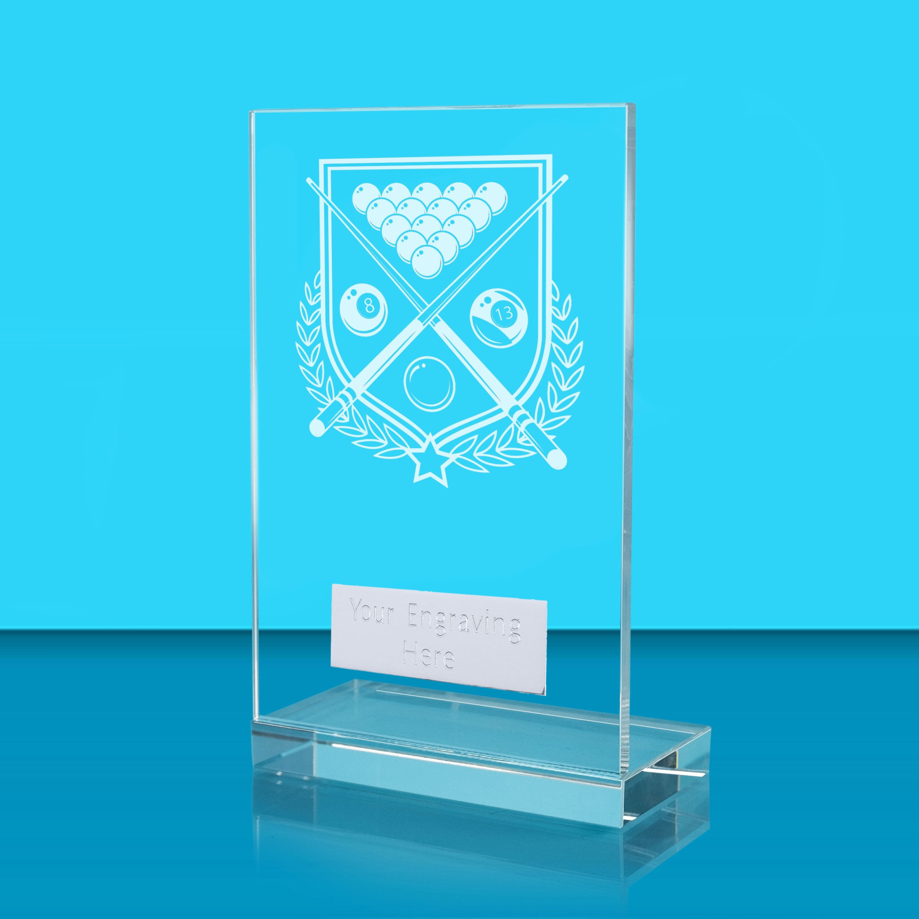 UV Colour Printed Pool L Shaped Jade Glass Award