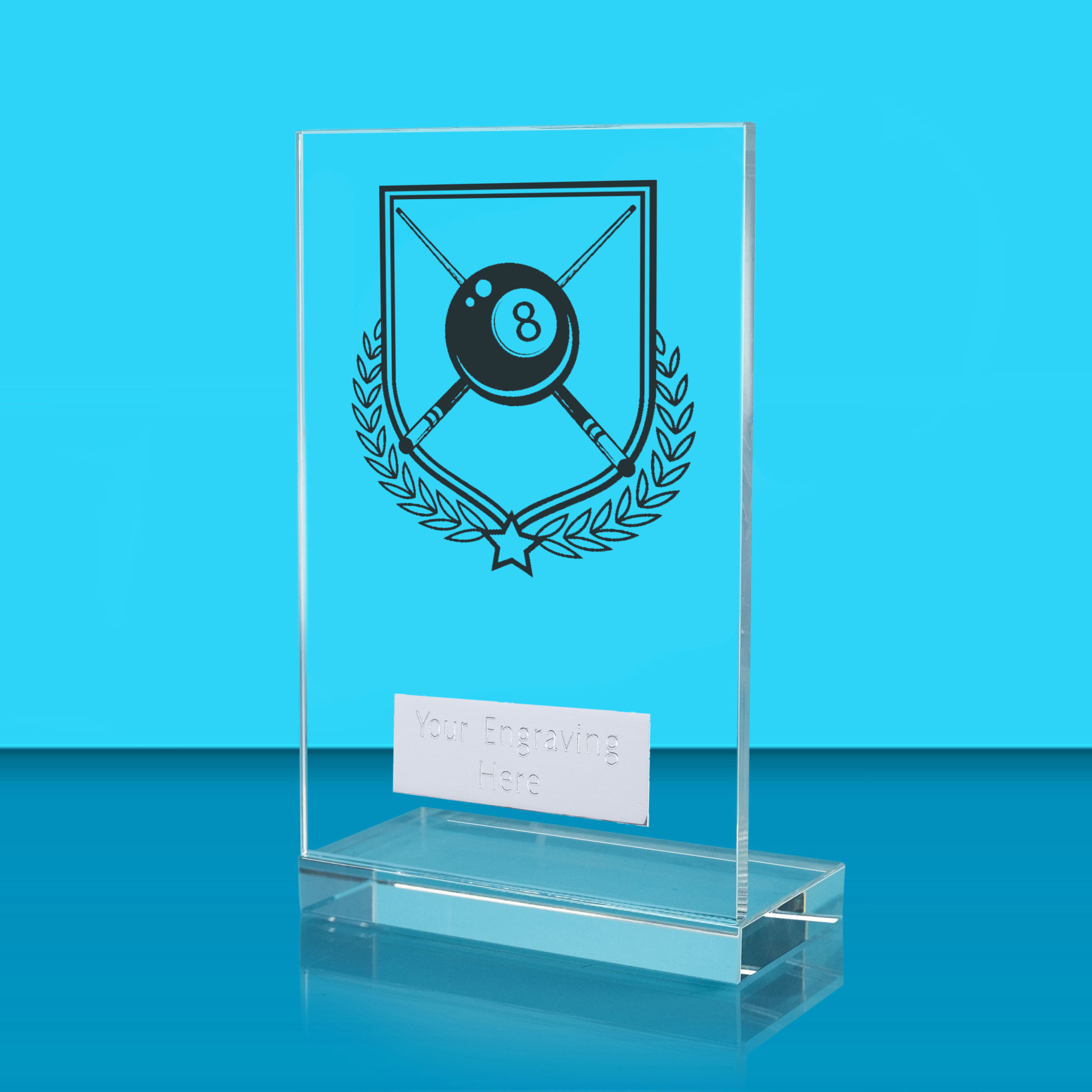 UV Colour Printed Pool L Shaped Jade Glass Award
