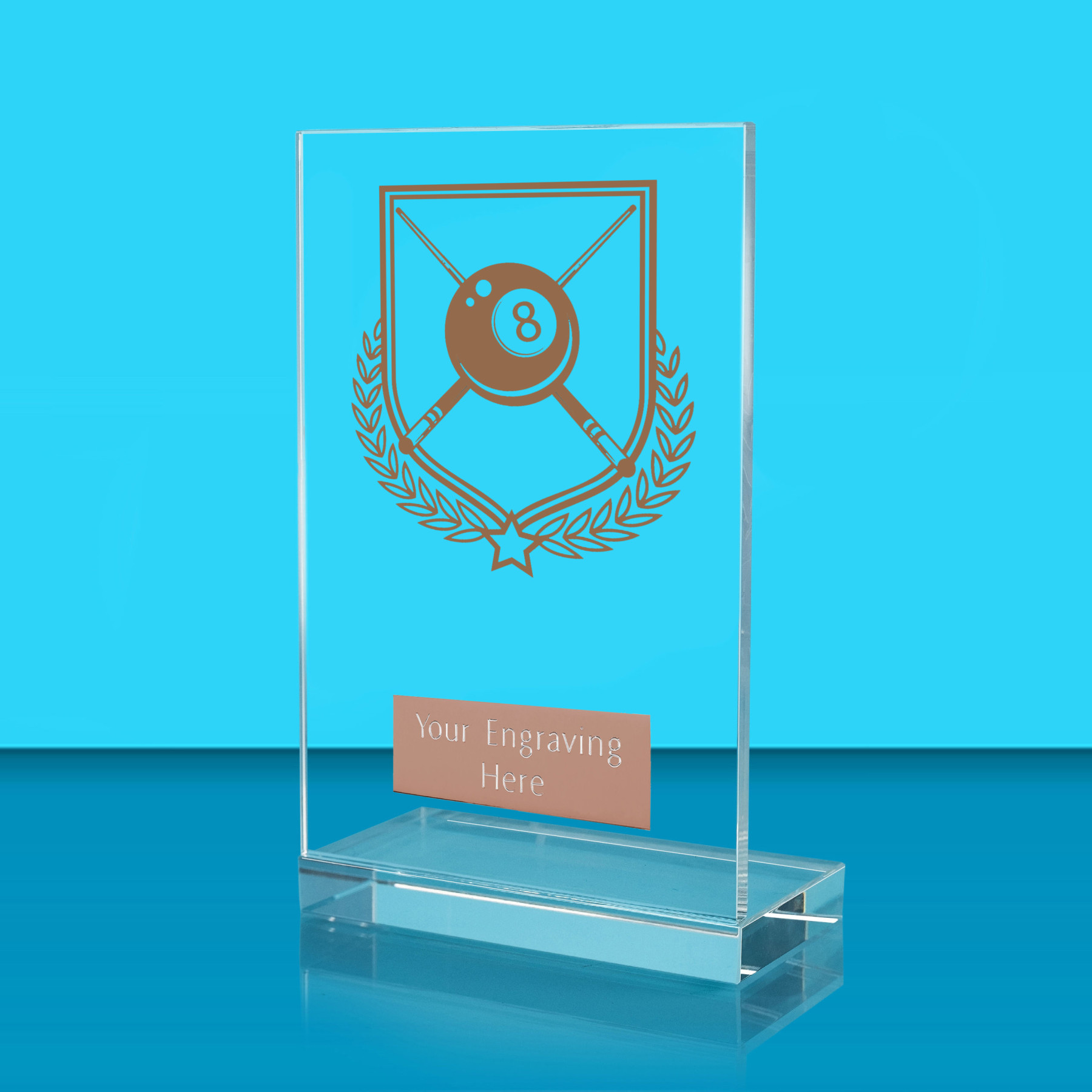 UV Colour Printed Pool L Shaped Jade Glass Award