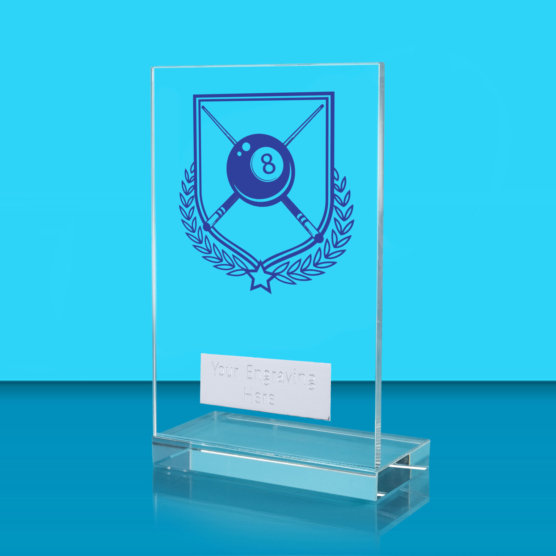 UV Colour Printed Pool L Shaped Jade Glass Award