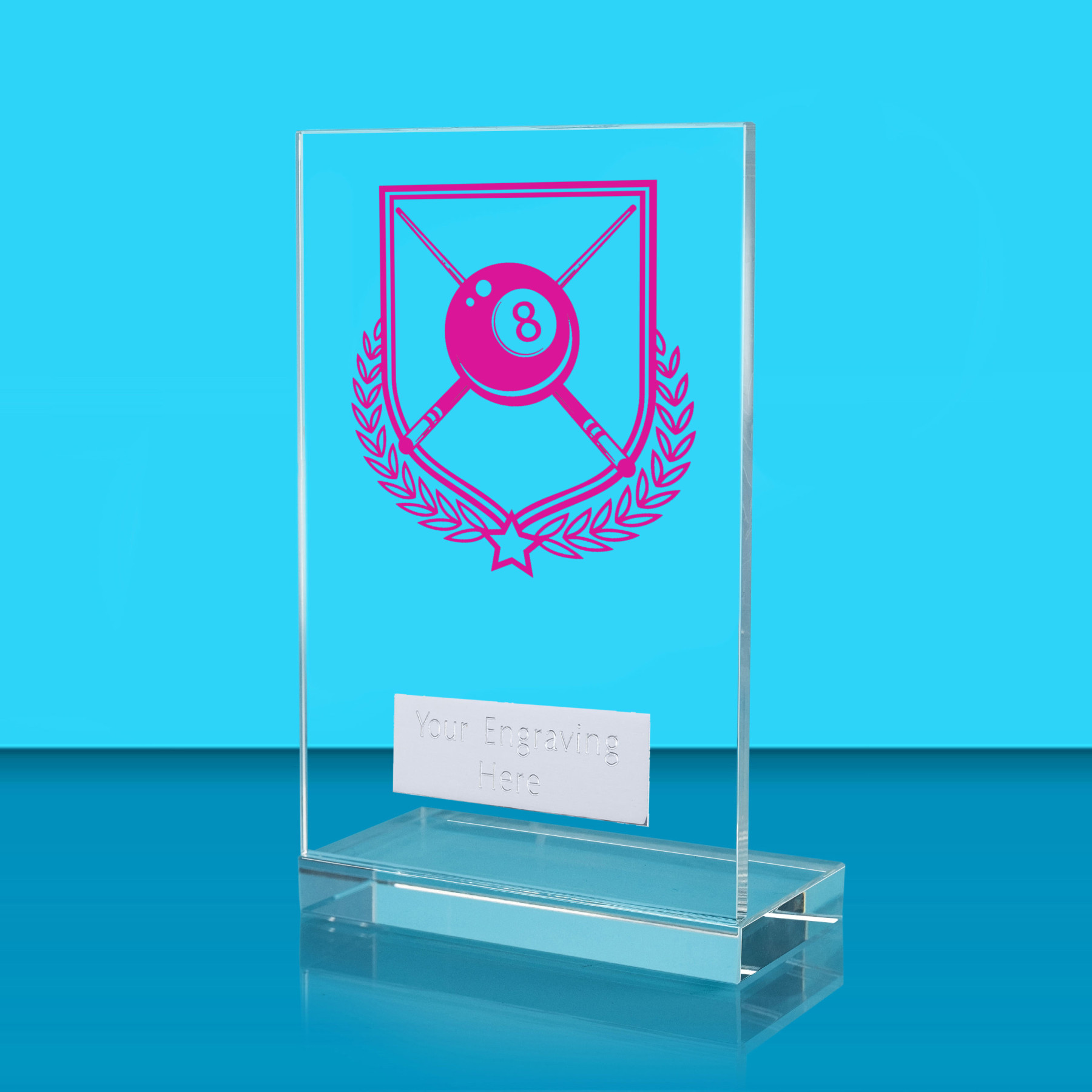 UV Colour Printed Pool L Shaped Jade Glass Award