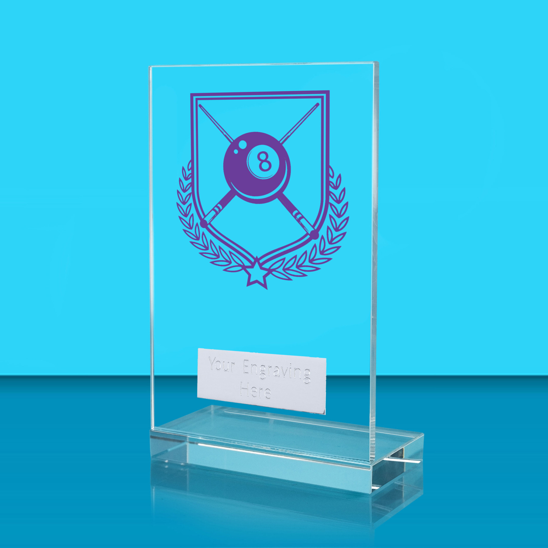 UV Colour Printed Pool L Shaped Jade Glass Award