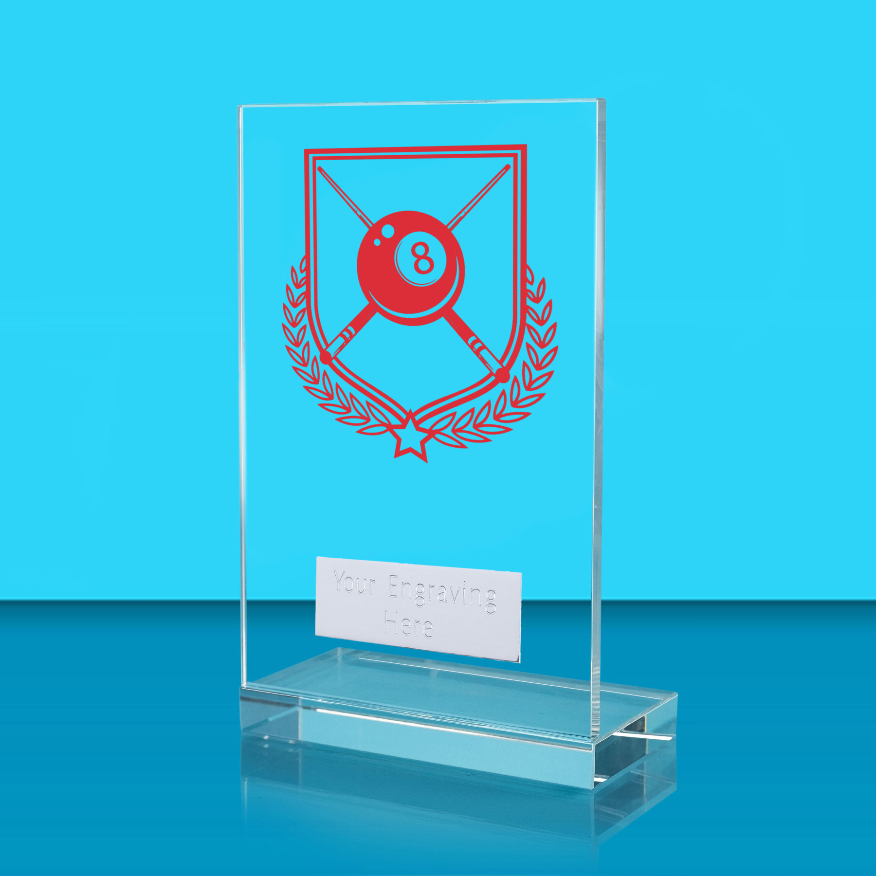 UV Colour Printed Pool L Shaped Jade Glass Award