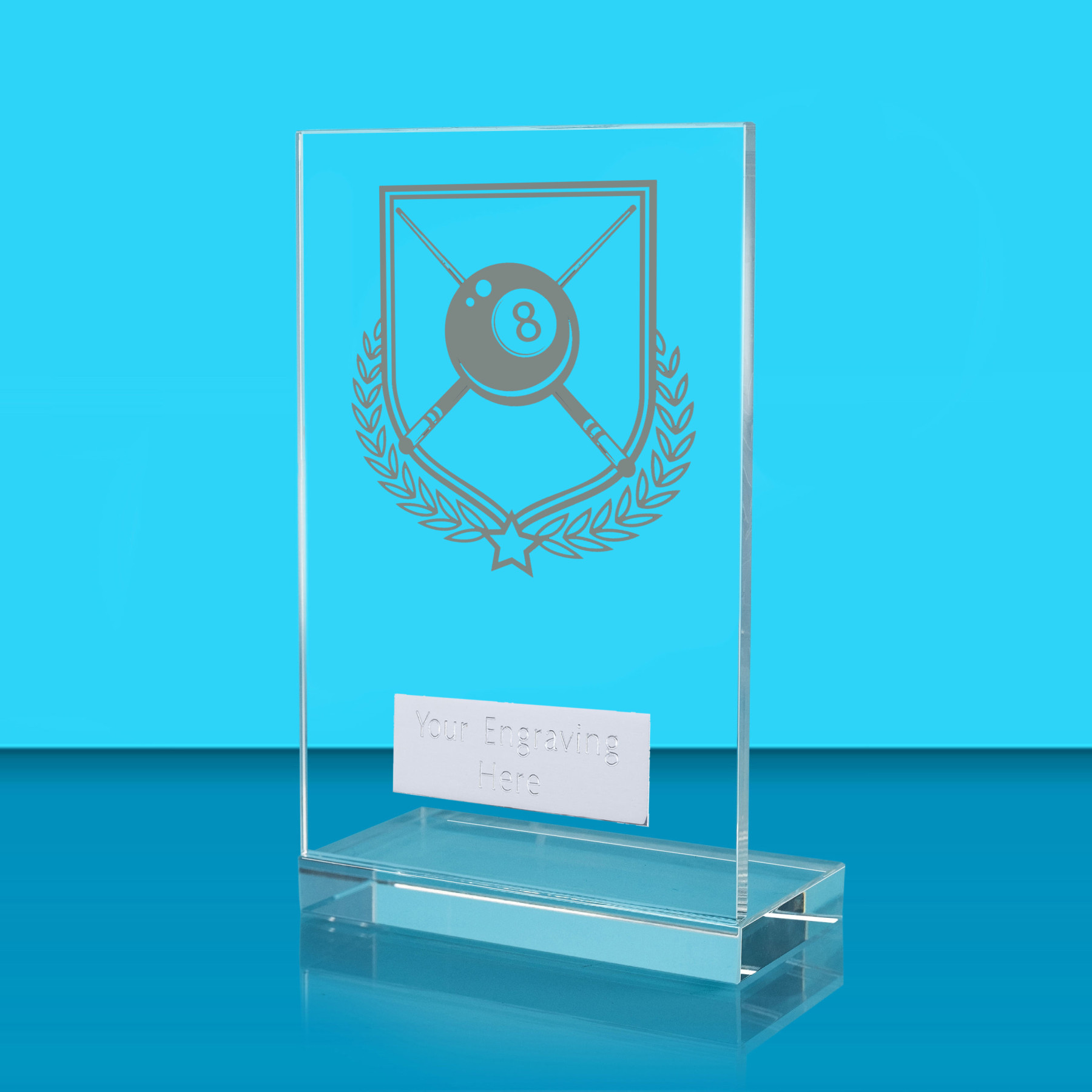 UV Colour Printed Pool L Shaped Jade Glass Award