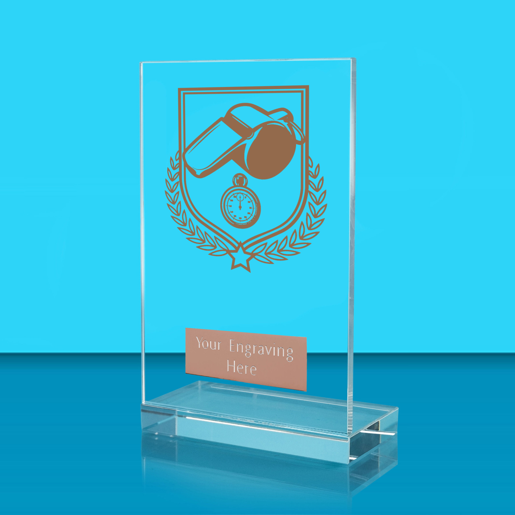 UV Colour Printed Referee L Shaped Jade Glass Award
