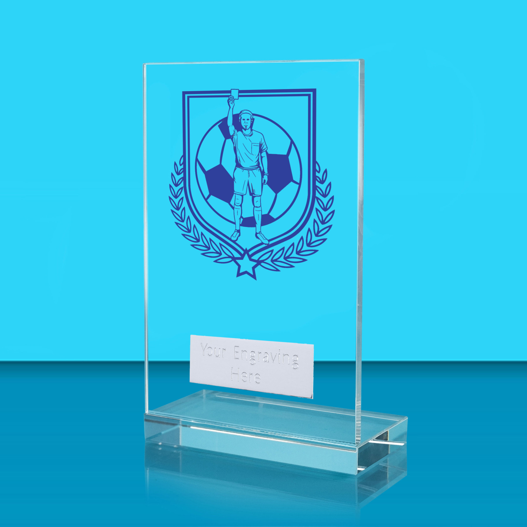 UV Colour Printed Referee L Shaped Jade Glass Award