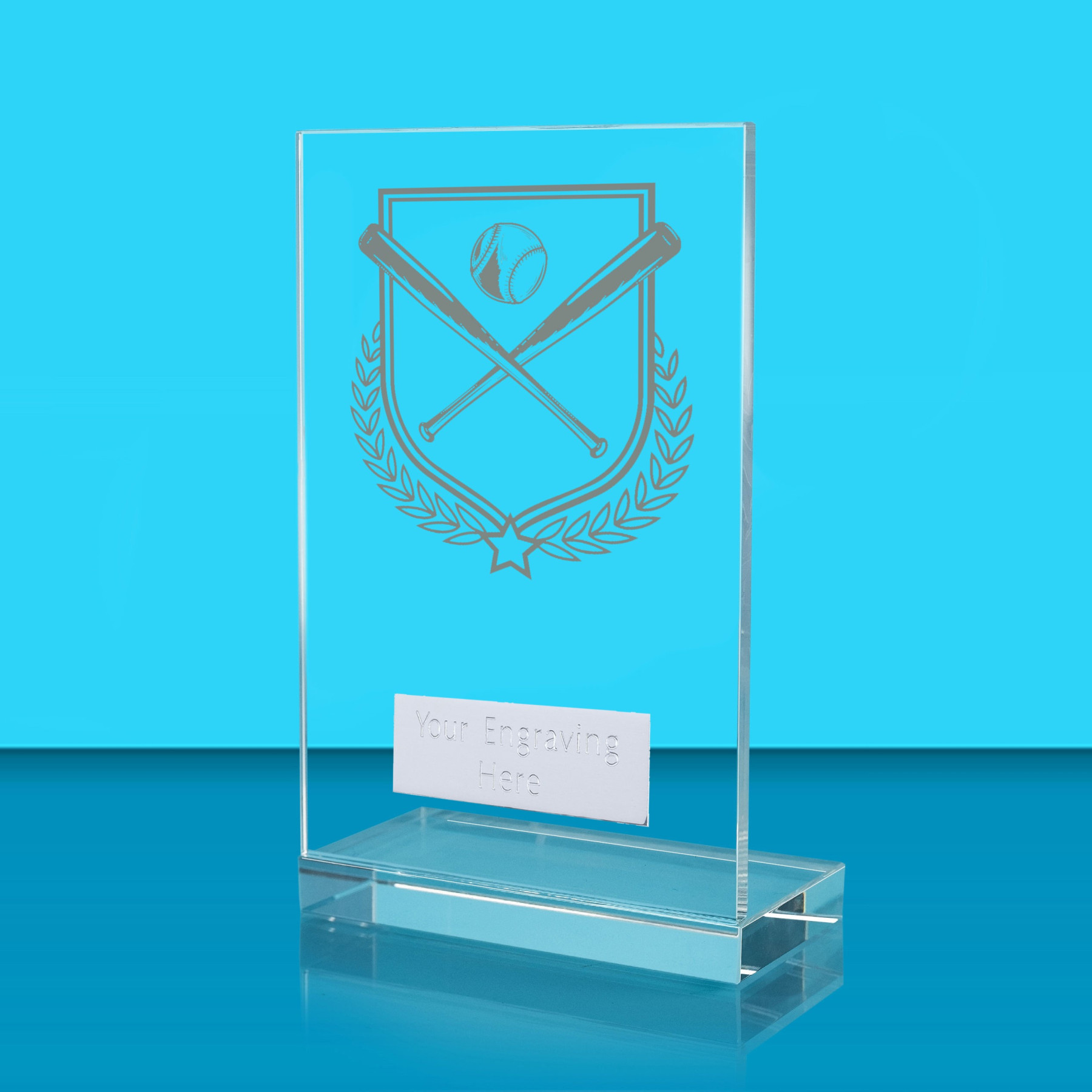 UV Colour Printed Rounders L Shaped Jade Glass Award