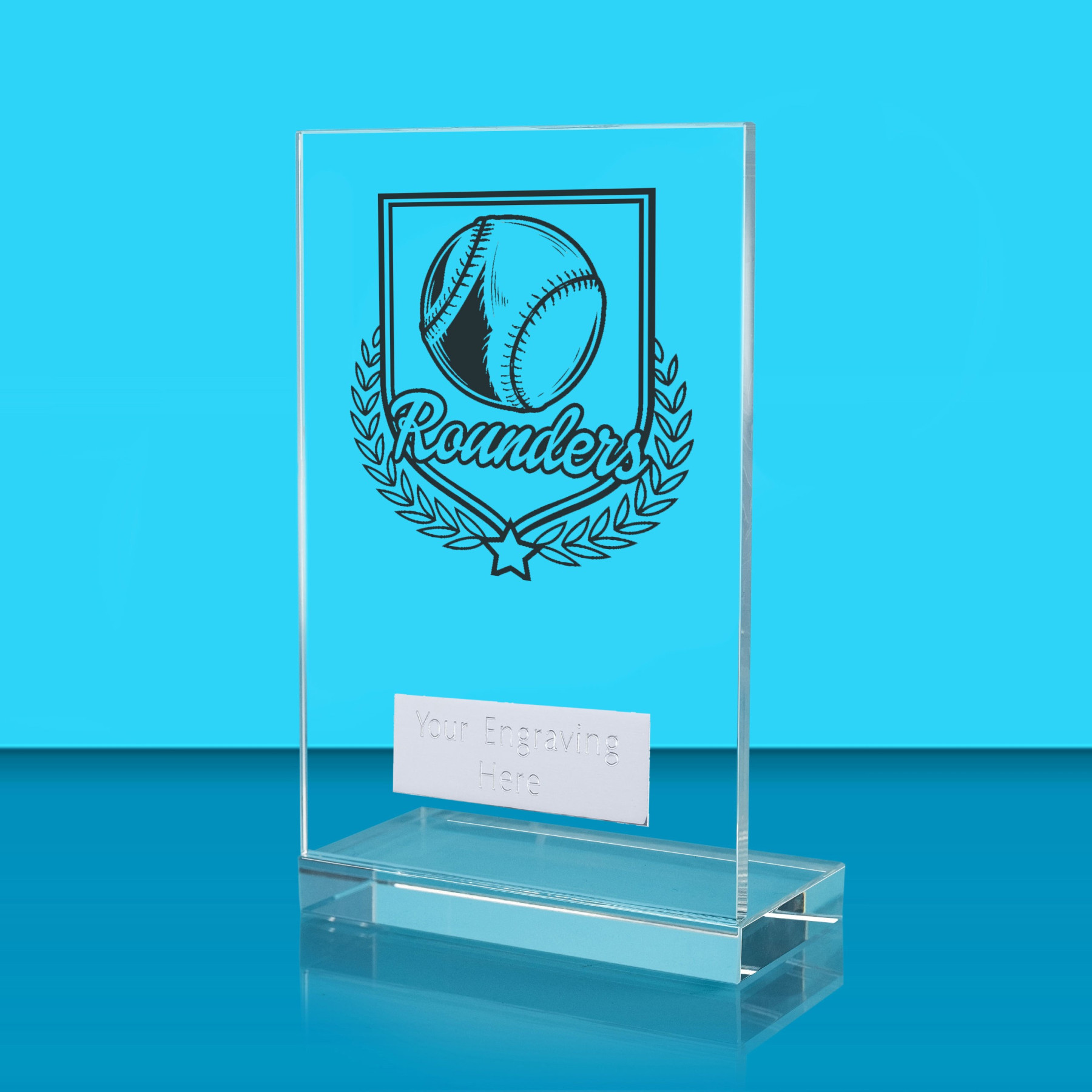 UV Colour Printed Rounders L Shaped Jade Glass Award