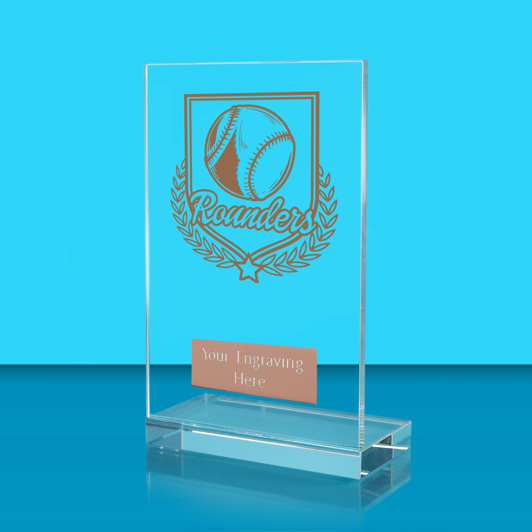 UV Colour Printed Rounders L Shaped Jade Glass Award