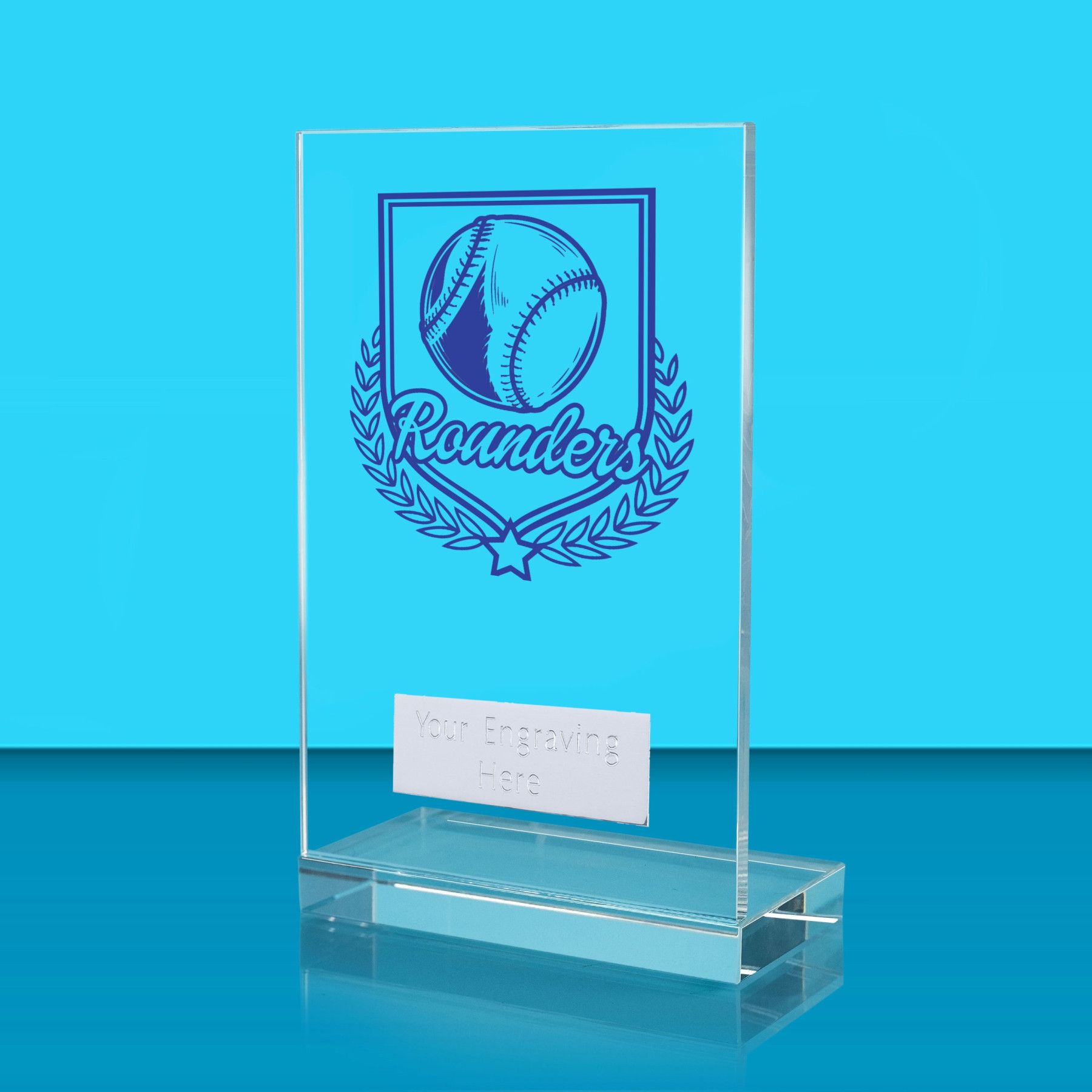 UV Colour Printed Rounders L Shaped Jade Glass Award