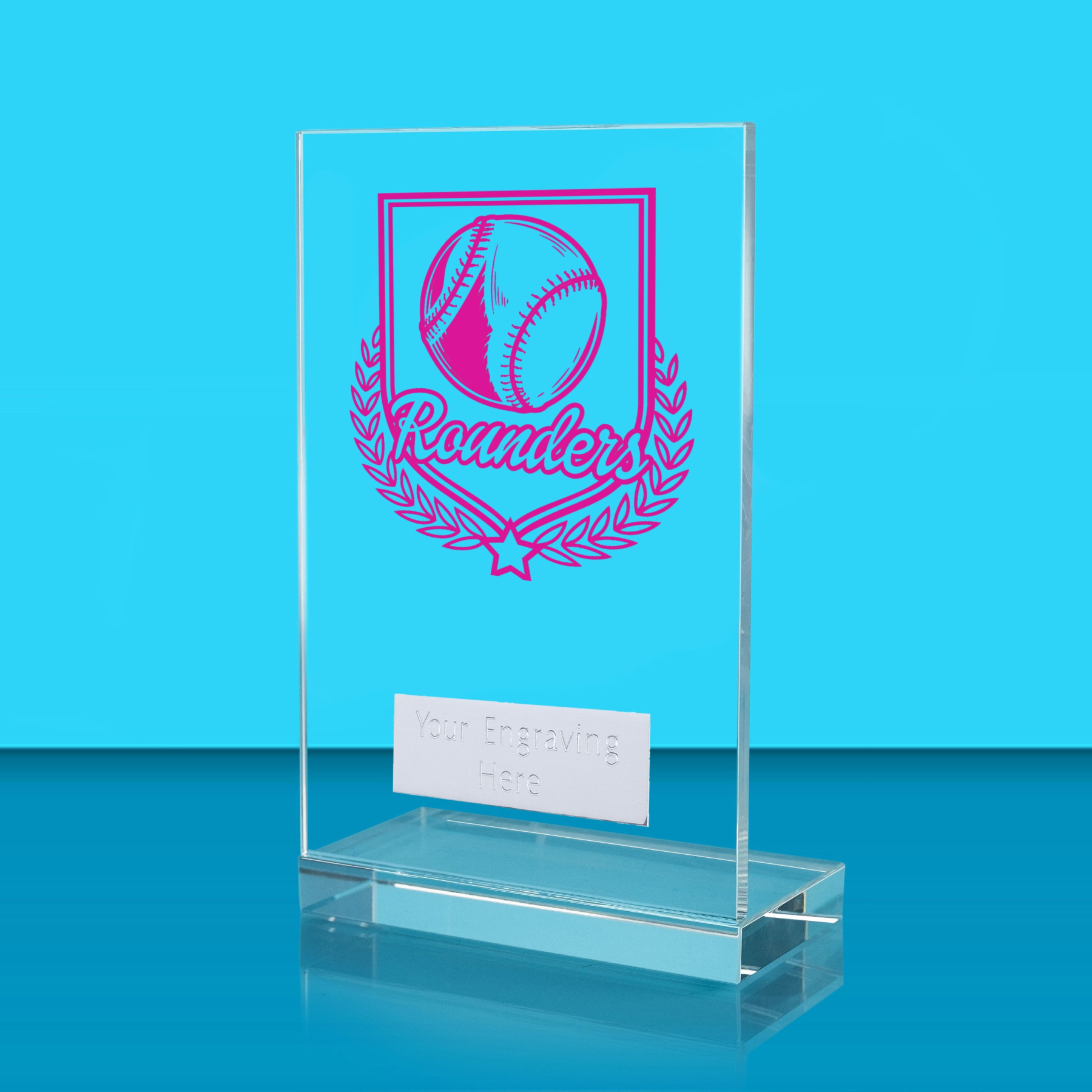 UV Colour Printed Rounders L Shaped Jade Glass Award